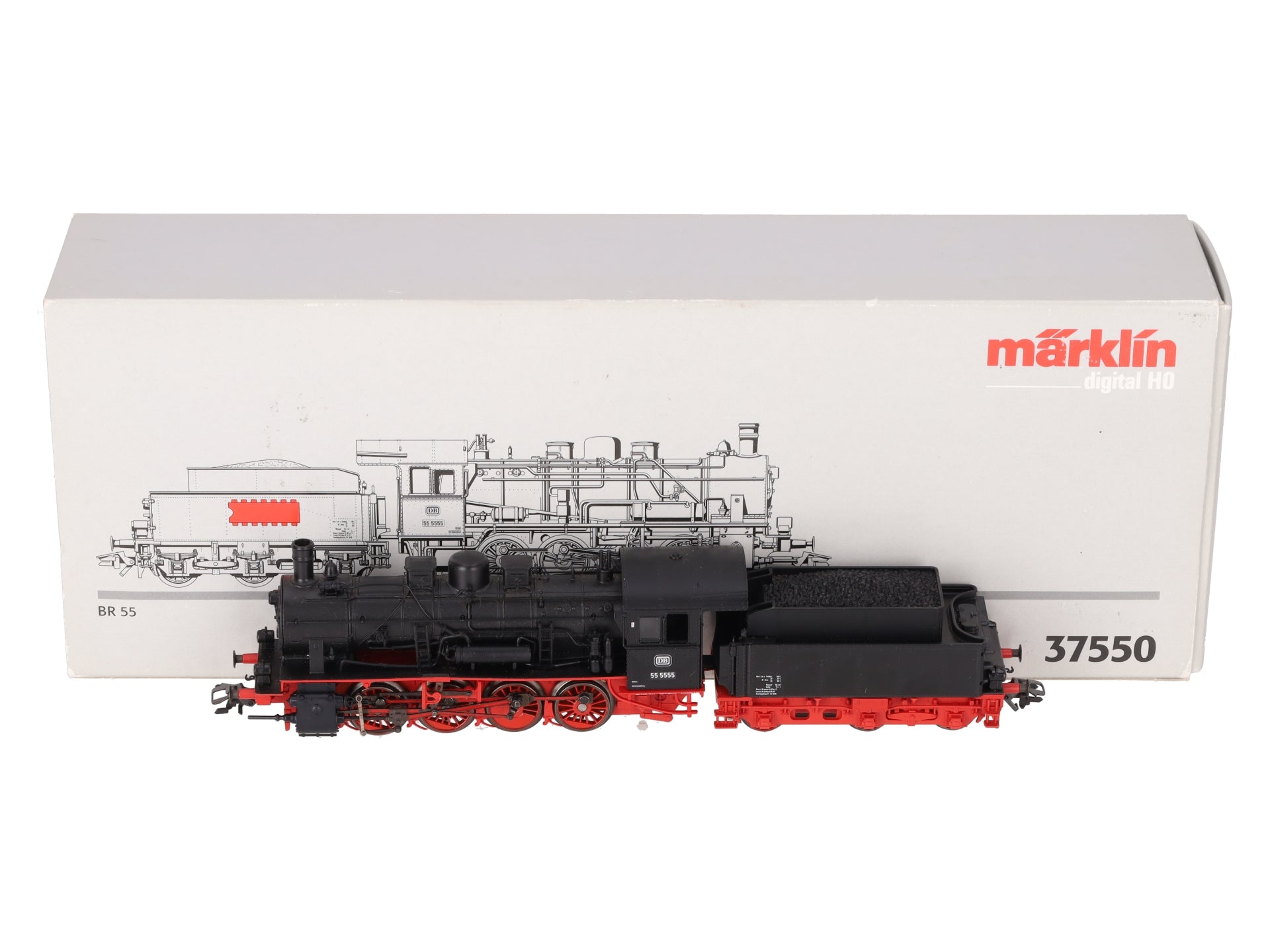 Marklin 37550 HO Scale DB BR55 G8.1 Steam Locomotive--Digital EX/Box