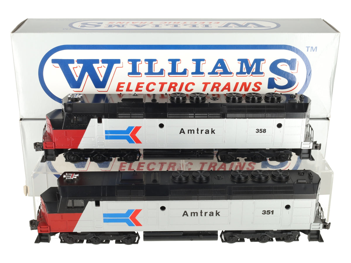 Williams FP-45 O Gauge Amtrak FP09 & FP12 Diesel Locomotive Set: 358, 351 EX/Box