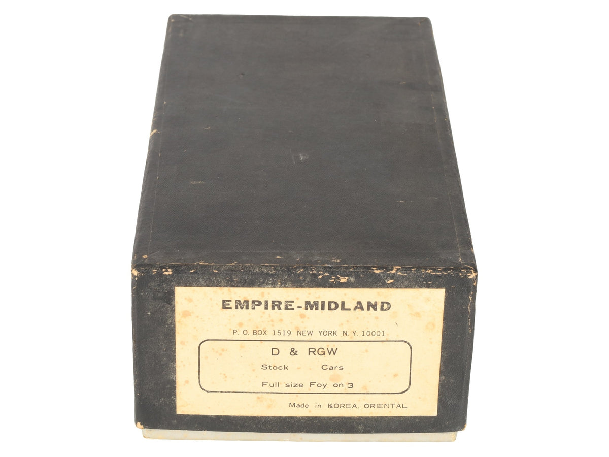 Empire Midland On3 Scale BRASS D&RGW Stock Car - Unpainted VG/Box