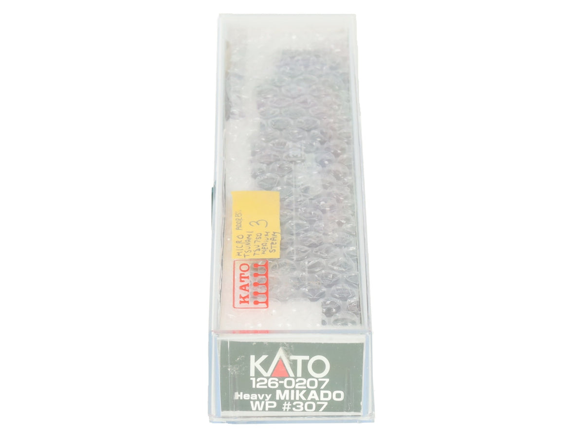 Kato 126-0207 N Scale WP Heavy Mikado Steam Locomotive & Tender w/DCC/Sound #307 EX/Box