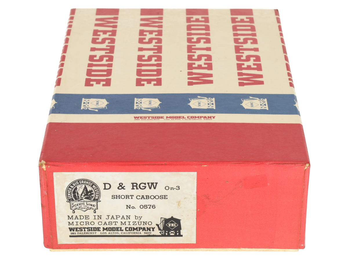 Westside Model Co. 0576 On3 Scale BRASS D&RGW Short Caboose- Unpainted/Box