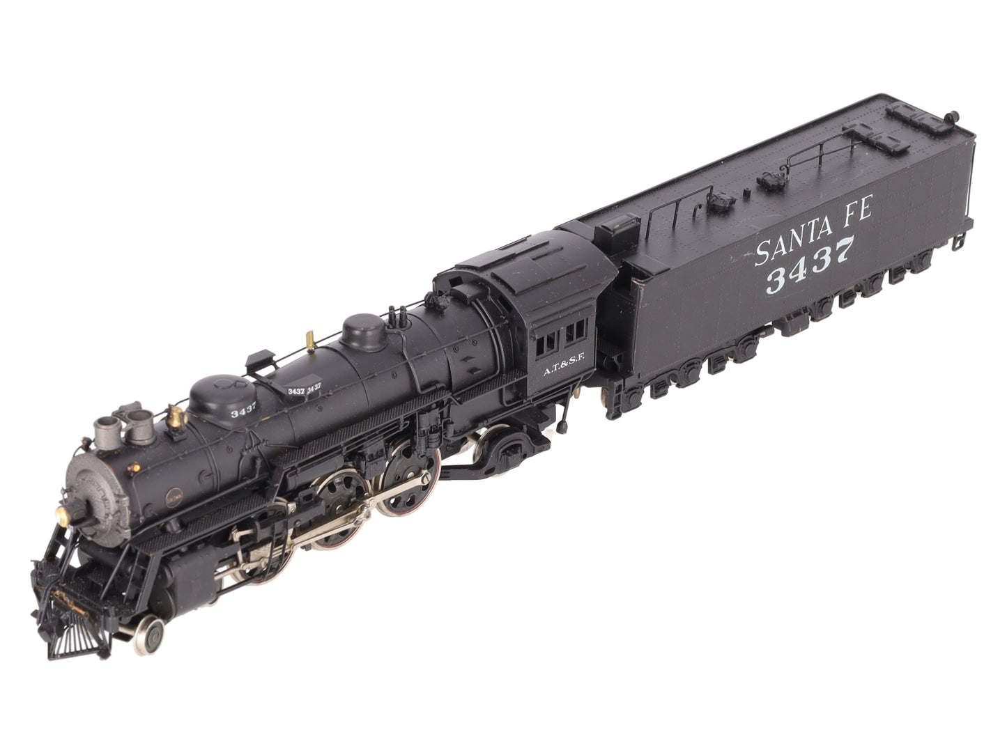 Max Gray HO Scale BRASS Santa Fe 4-6-2 Heavy ATSF Steam Loco & Tender-Painted/Box