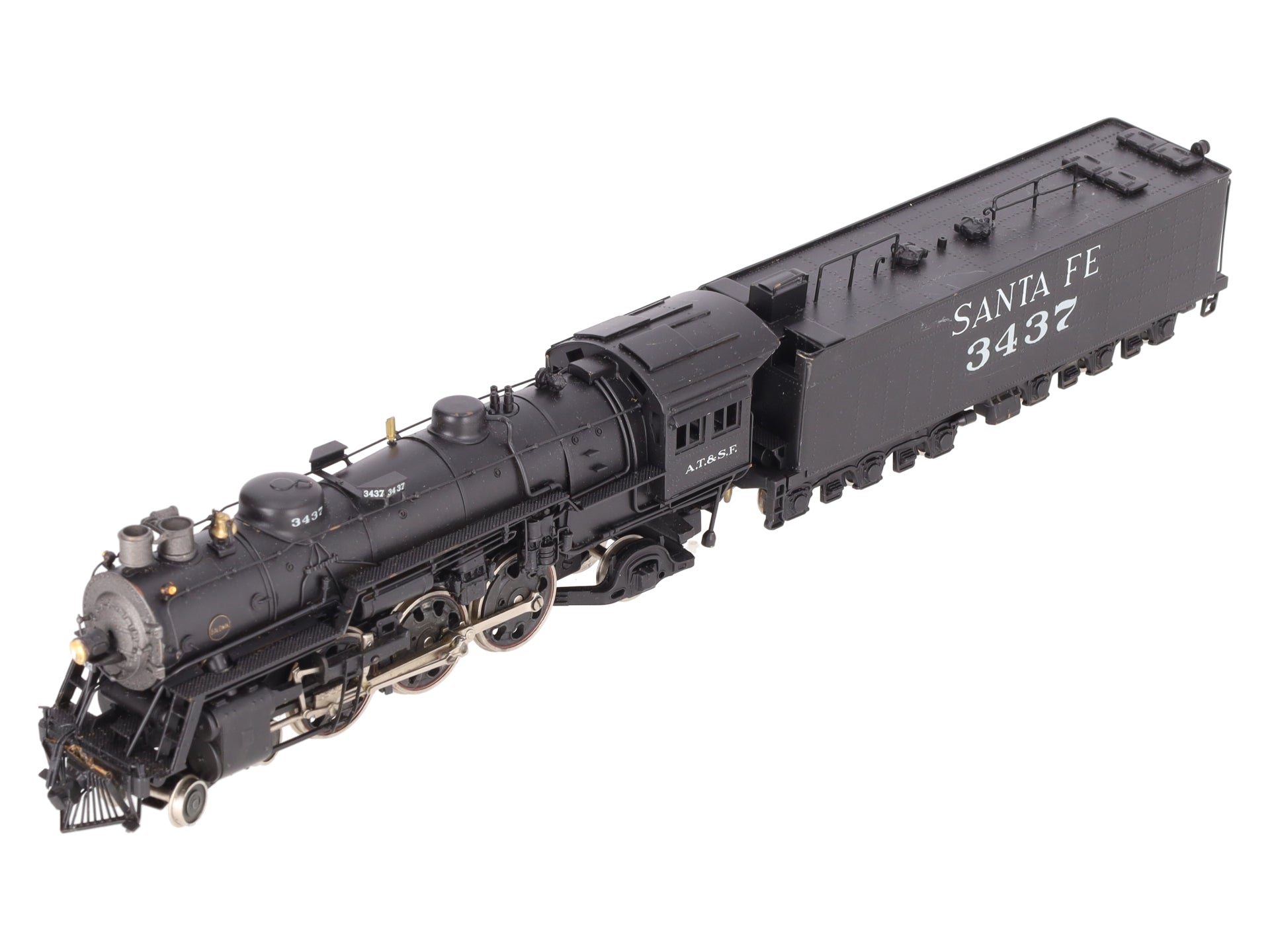 Max Gray HO Scale BRASS Santa Fe 4-6-2 Heavy ATSF Steam Loco & Tender-Painted/Box