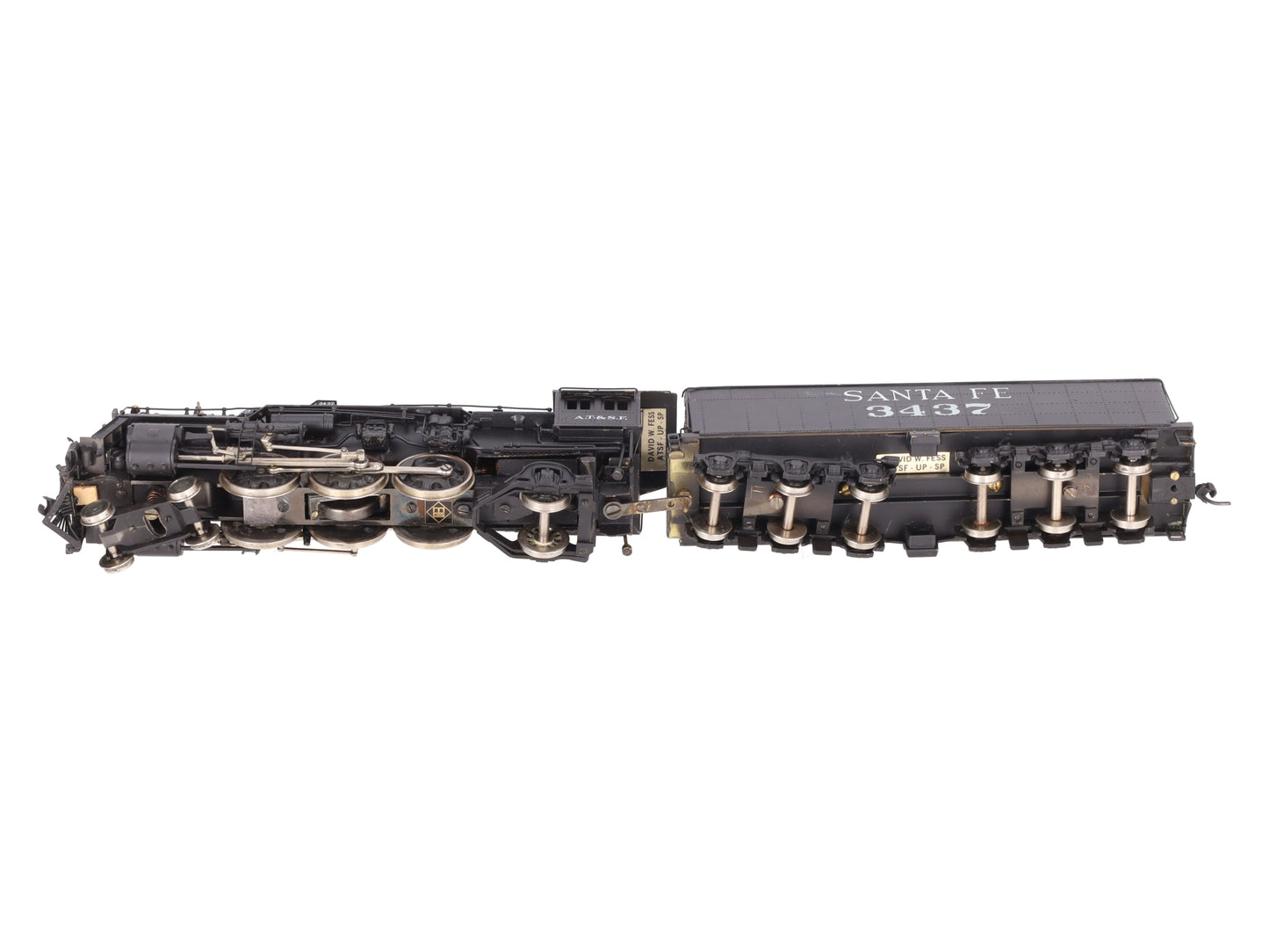 Max Gray HO Scale BRASS Santa Fe 4-6-2 Heavy ATSF Steam Loco & Tender-Painted/Box