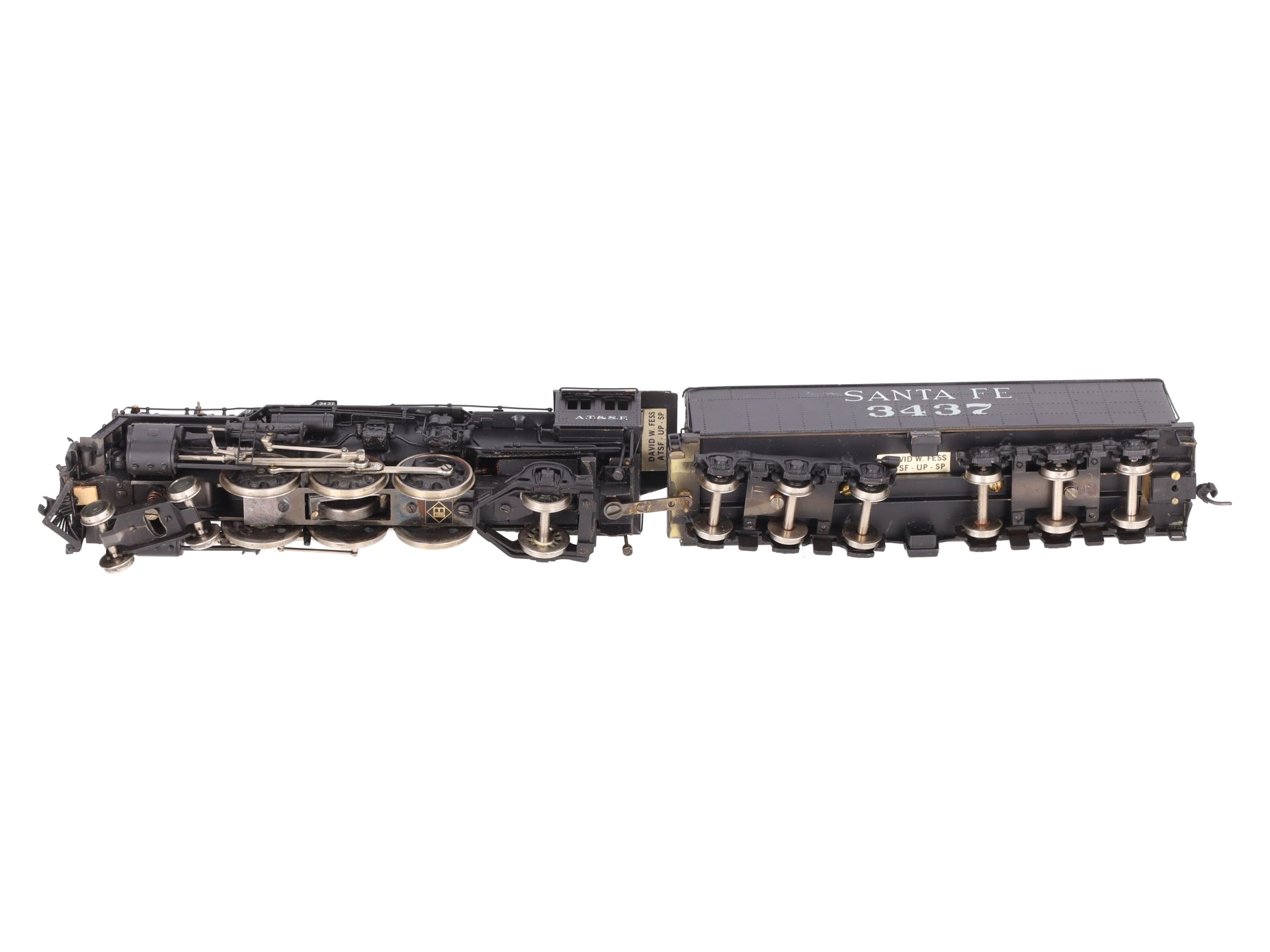 Max Gray HO Scale BRASS Santa Fe 4-6-2 Heavy ATSF Steam Loco & Tender-Painted/Box