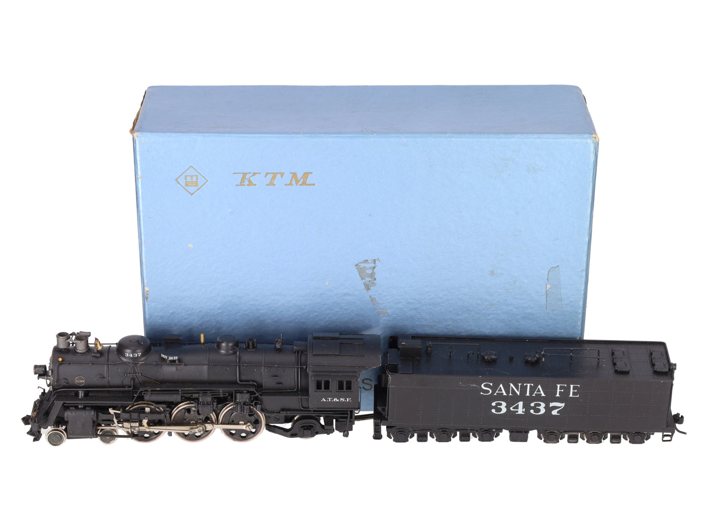 Max Gray HO Scale BRASS Santa Fe 4-6-2 Heavy ATSF Steam Loco & Tender-Painted/Box