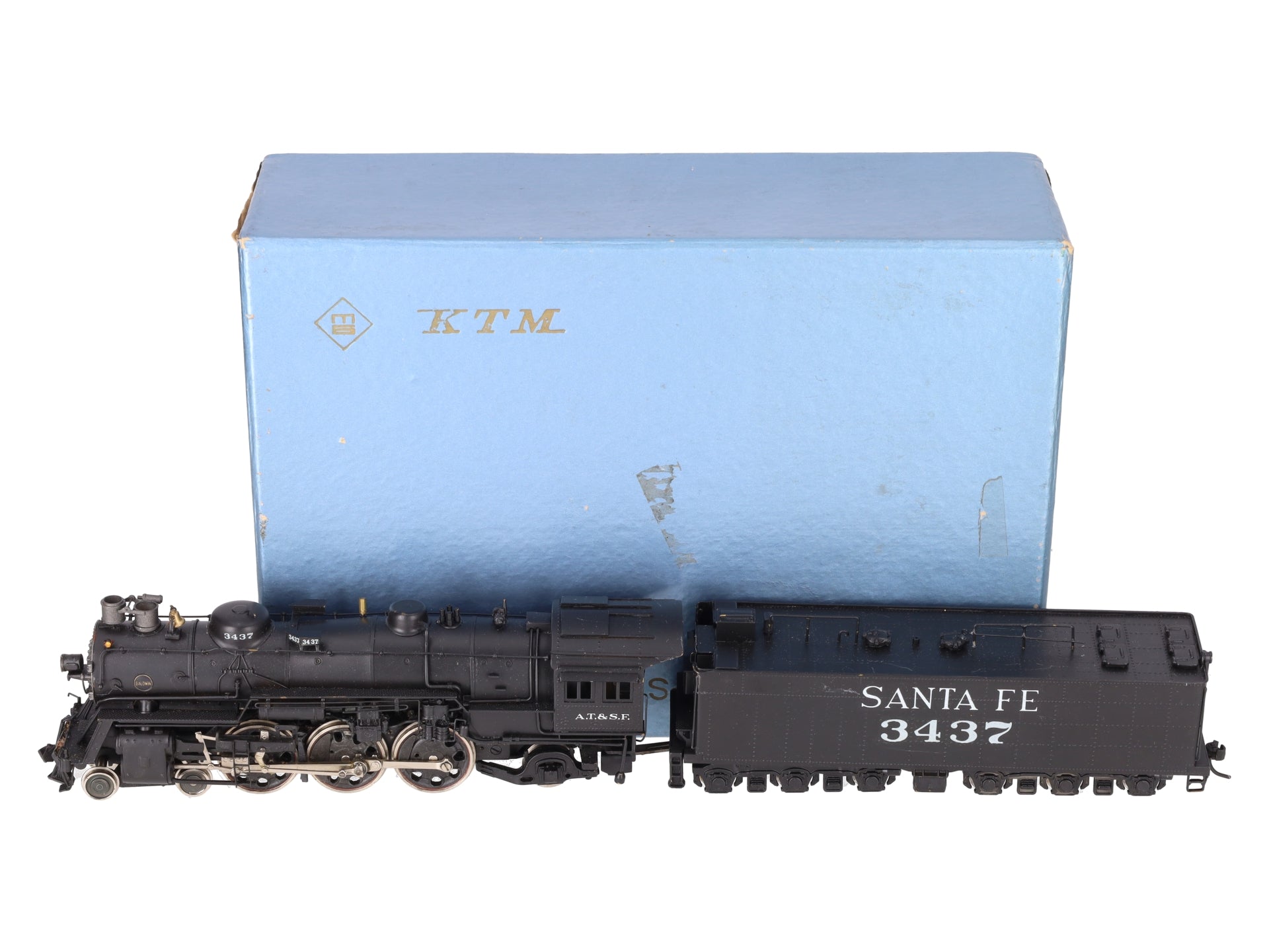 Max Gray HO Scale BRASS Santa Fe 4-6-2 Heavy ATSF Steam Loco & Tender-Painted/Box