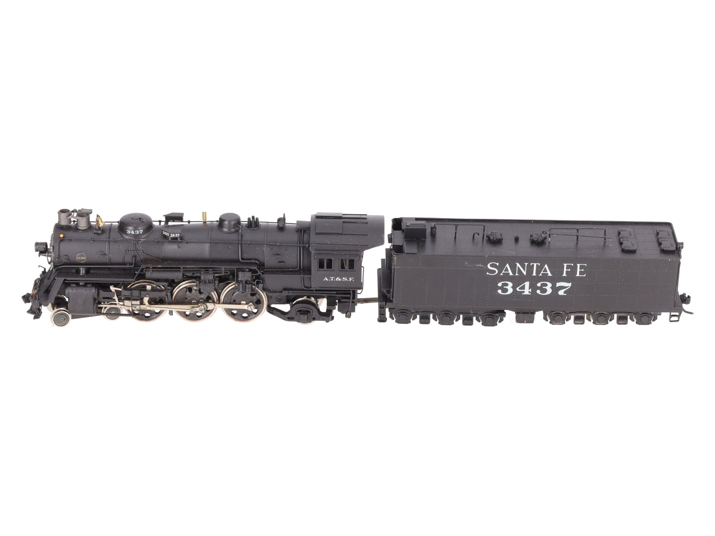 Max Gray HO Scale BRASS Santa Fe 4-6-2 Heavy ATSF Steam Loco & Tender-Painted/Box