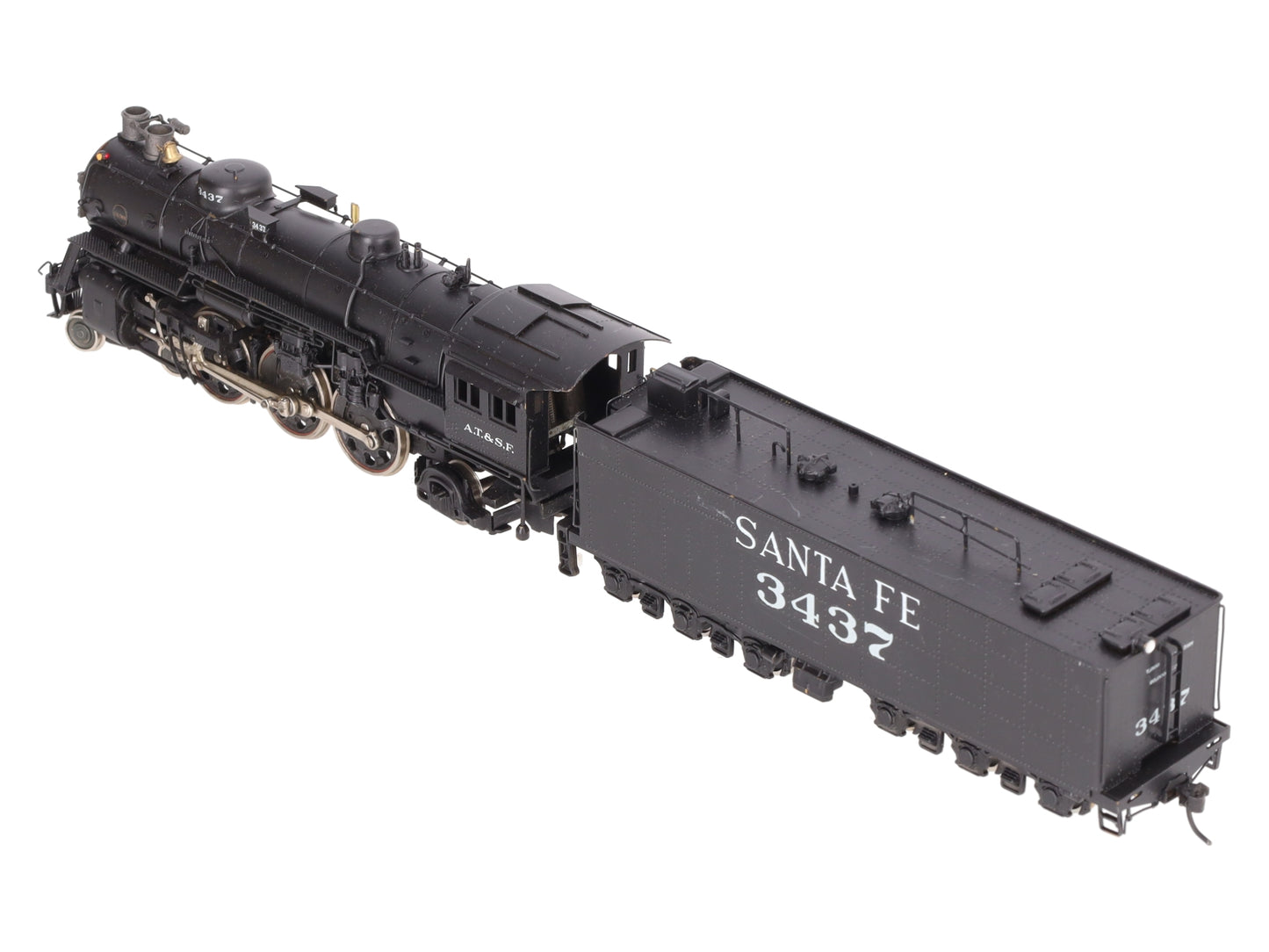 Max Gray HO Scale BRASS Santa Fe 4-6-2 Heavy ATSF Steam Loco & Tender-Painted/Box