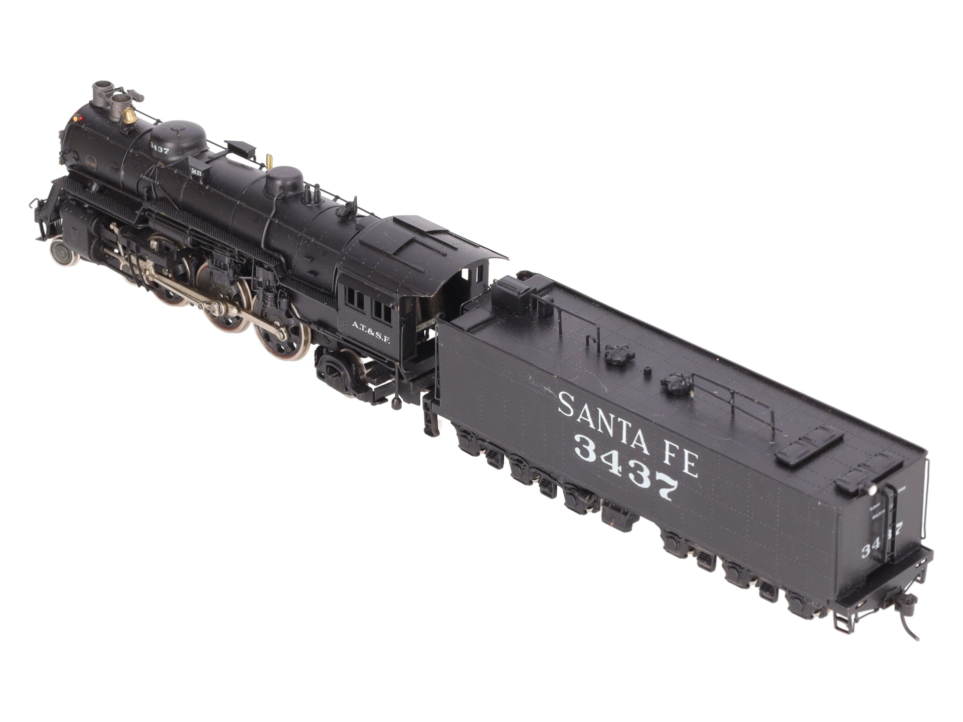 Max Gray HO Scale BRASS Santa Fe 4-6-2 Heavy ATSF Steam Loco & Tender-Painted/Box
