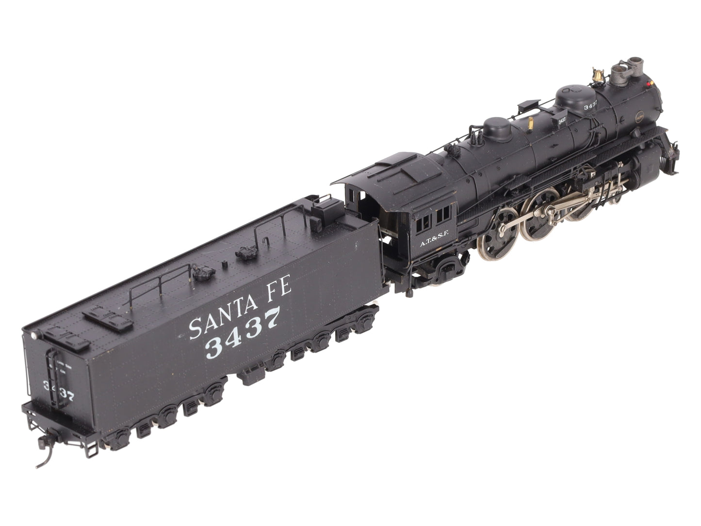 Max Gray HO Scale BRASS Santa Fe 4-6-2 Heavy ATSF Steam Loco & Tender-Painted/Box