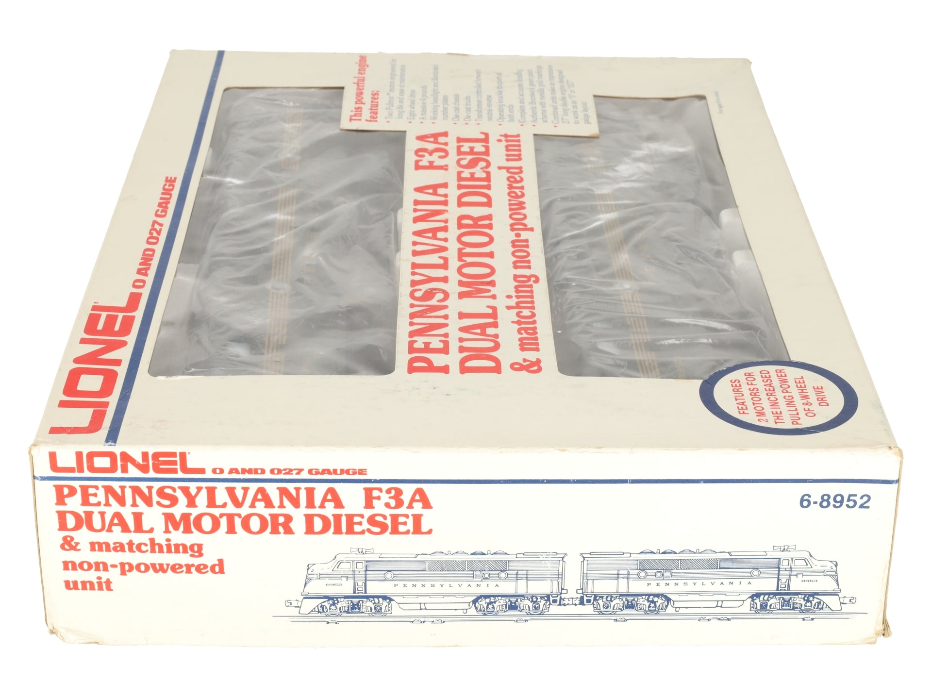 Lionel 6-8952 O Gauge Pennsylvania F-3 AA Diesel Locomotive Set EX/Box