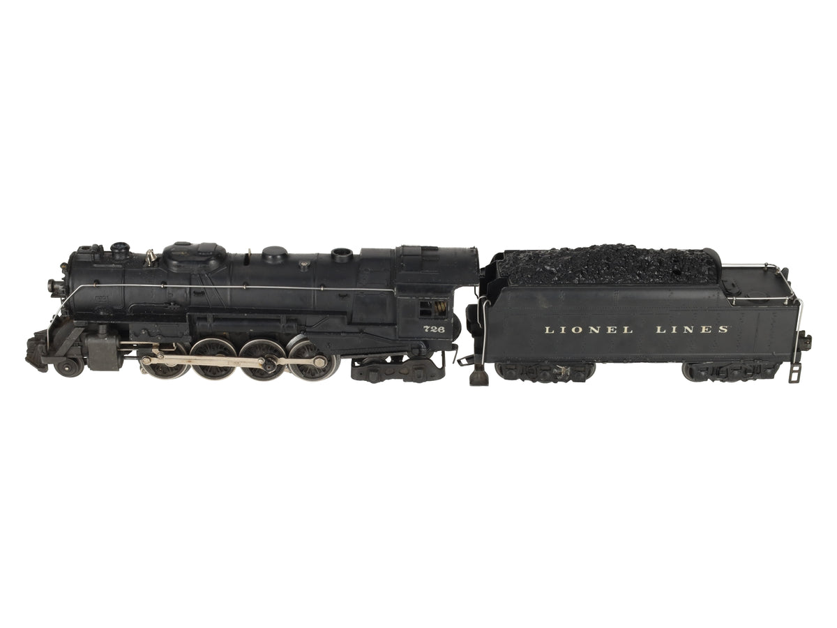 Lionel 726 Vintage O Berkshire 2-8-4 Steam Locomotive & 2426W Tender VG