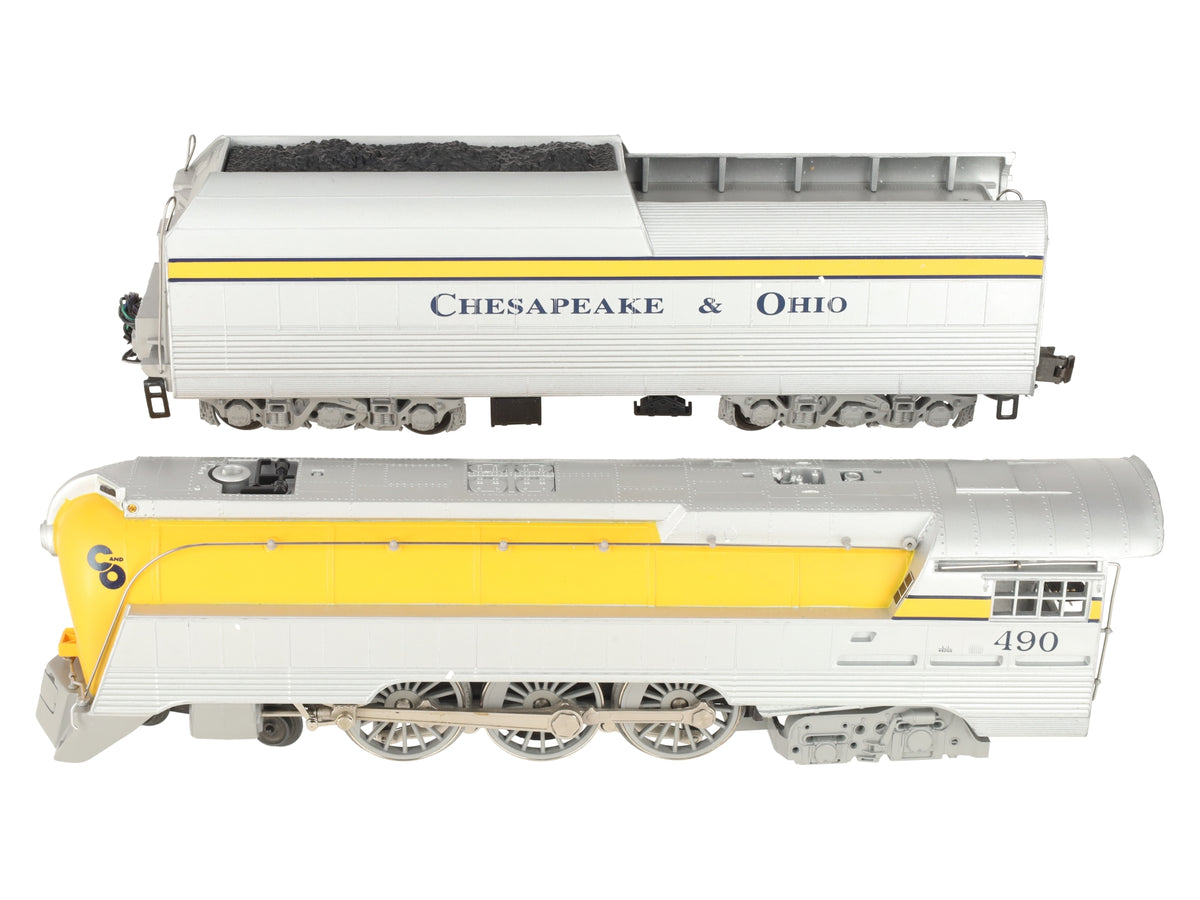 Lionel 6-18043 O Chesapeake & Ohio Streamlined Hudson & Tender #490 with RSII VG/Box