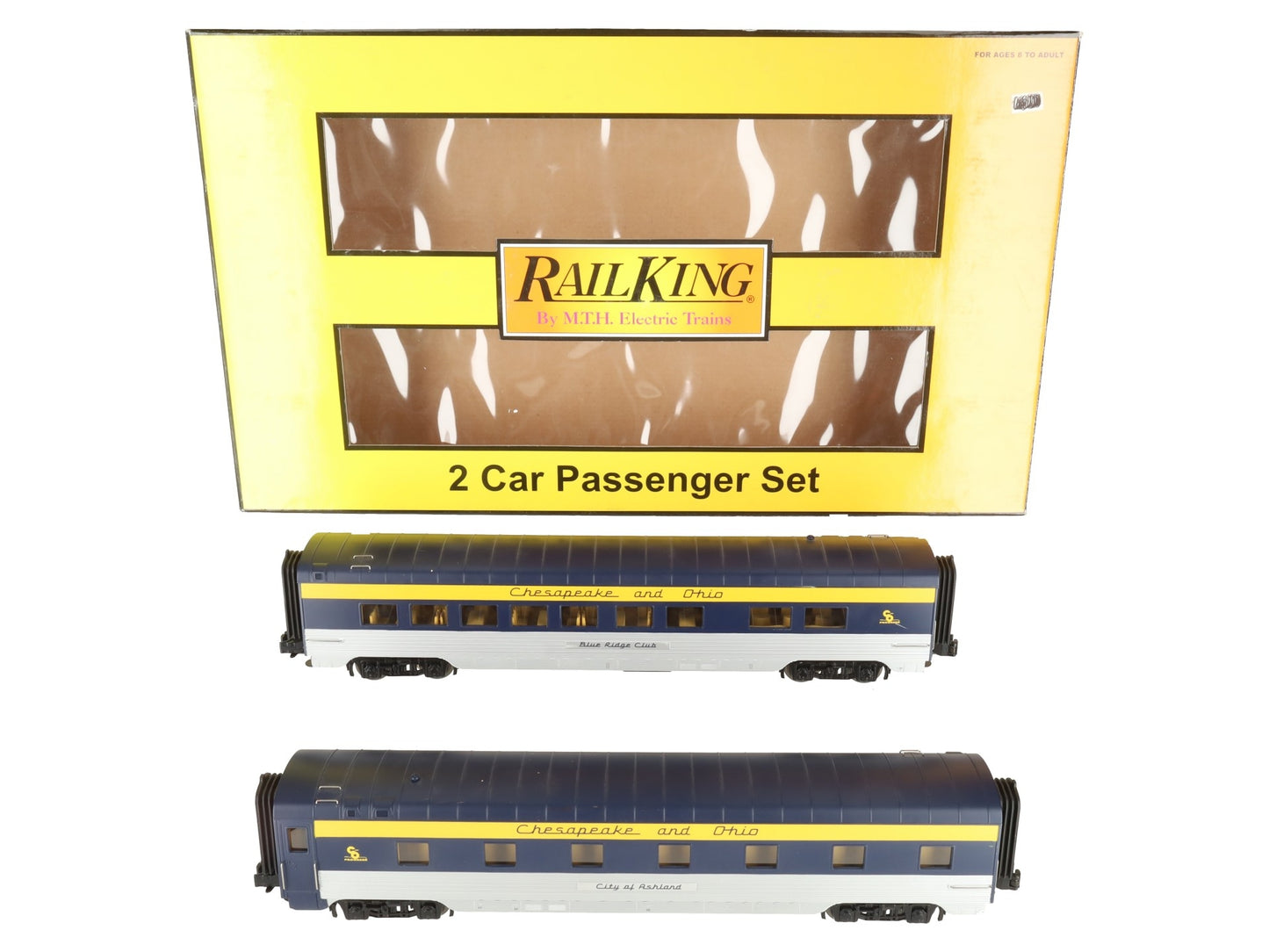 MTH 30-67006 O C&O 60' Streamlined ABS Passenger Set (Set of 2) EX/Box
