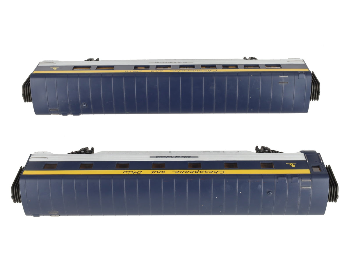 MTH 30-67006 O C&O 60' Streamlined ABS Passenger Set (Set of 2) EX/Box