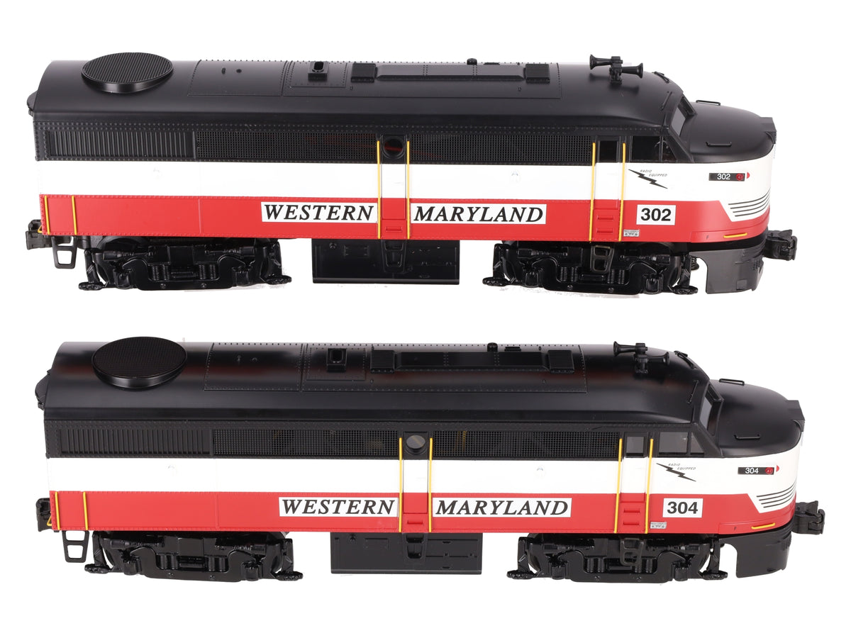Williams 20911 O Gauge Western Maryland ALCO FA-1 AA Diesel Locomotives:302, 304 LN/Box