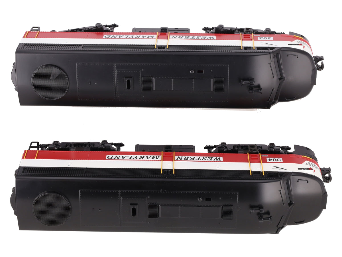 Williams 20911 O Gauge Western Maryland ALCO FA-1 AA Diesel Locomotives:302, 304 LN/Box