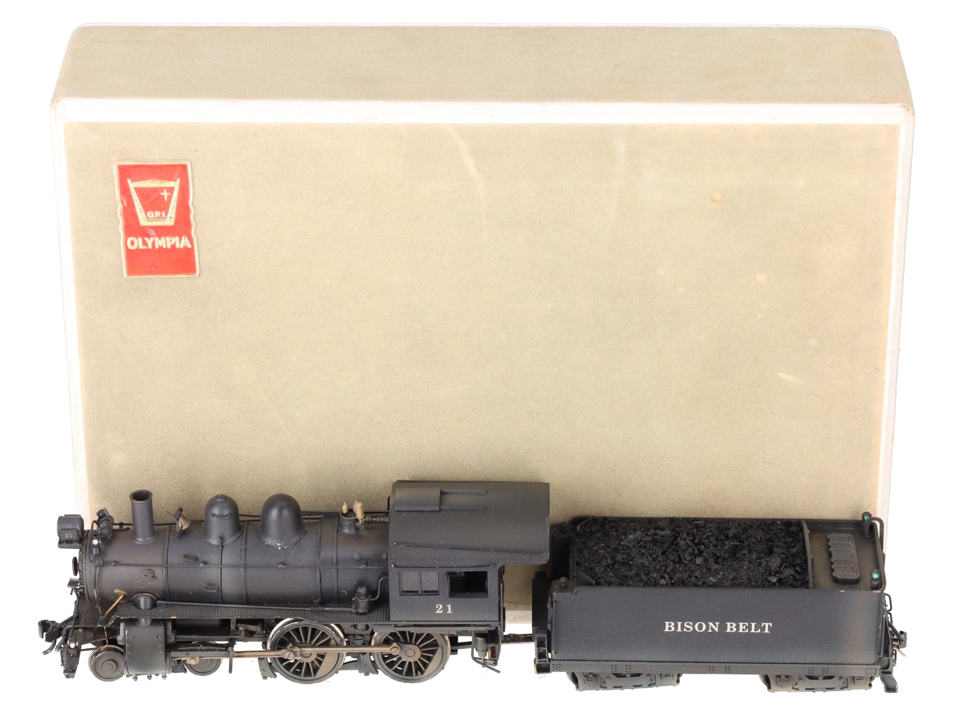 Olympia HO BRASS Bison Belt D-16 SB 4-4-0 Steam Locomotive #21 - Custom EX/Box