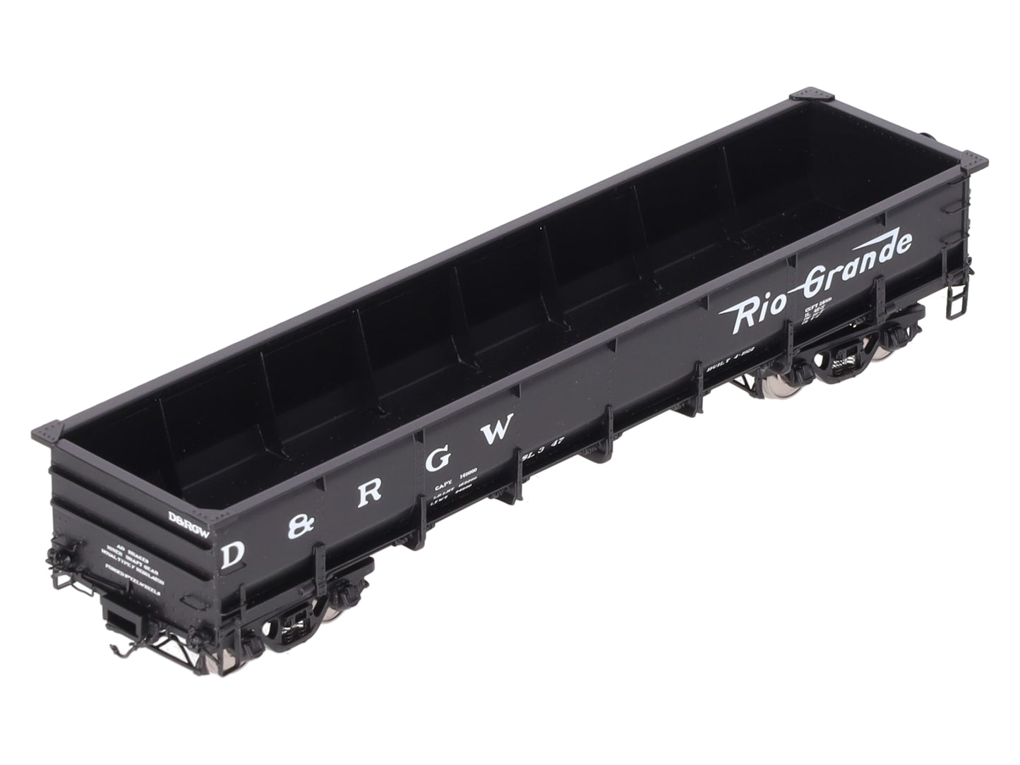 W&R Enterprises HO Scale D&RGW BRASS 47' - 2" Coal Gondola Version 2 - Painted LN/Box