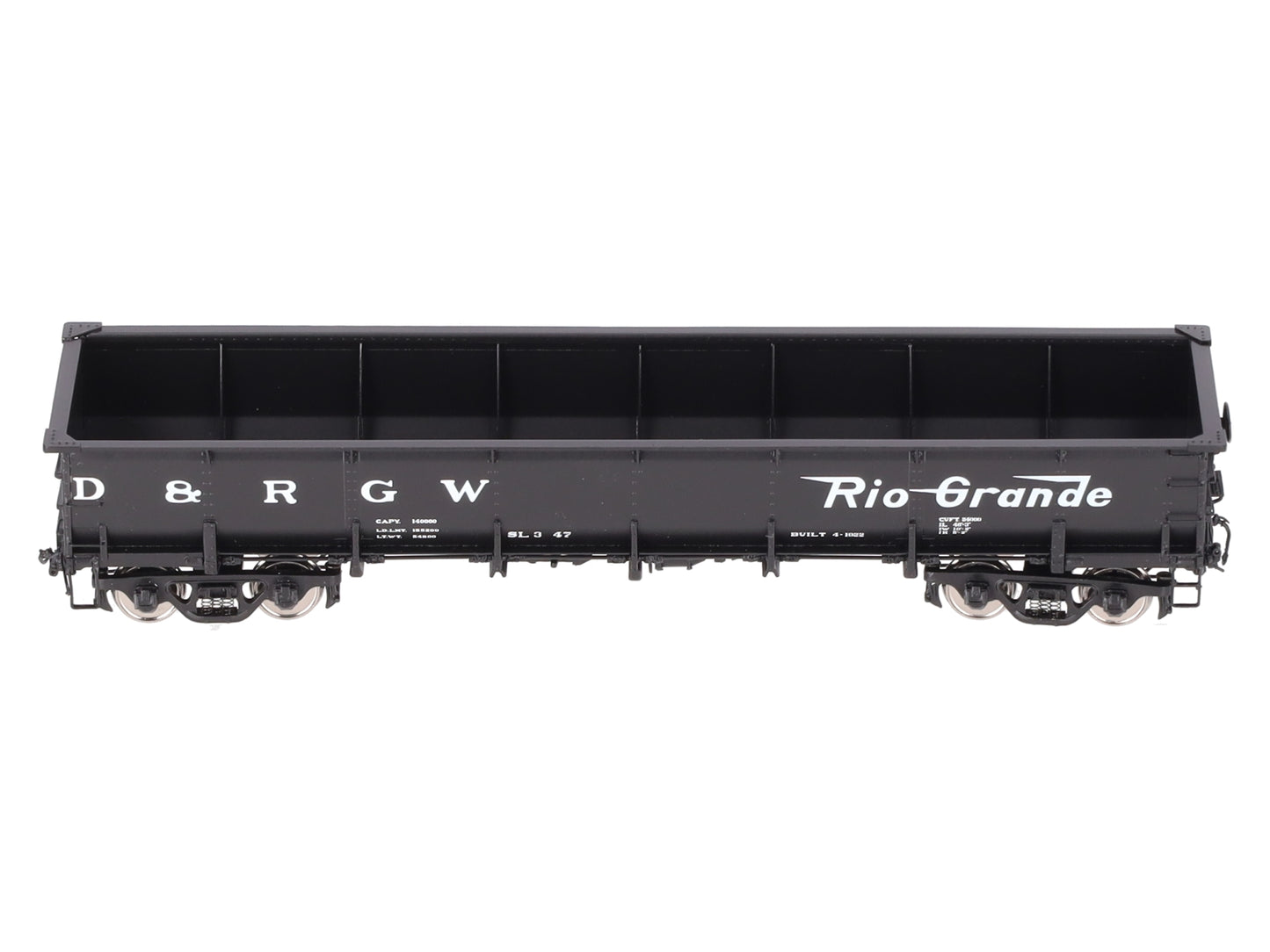 W&R Enterprises HO Scale D&RGW BRASS 47' - 2" Coal Gondola Version 2 - Painted LN/Box