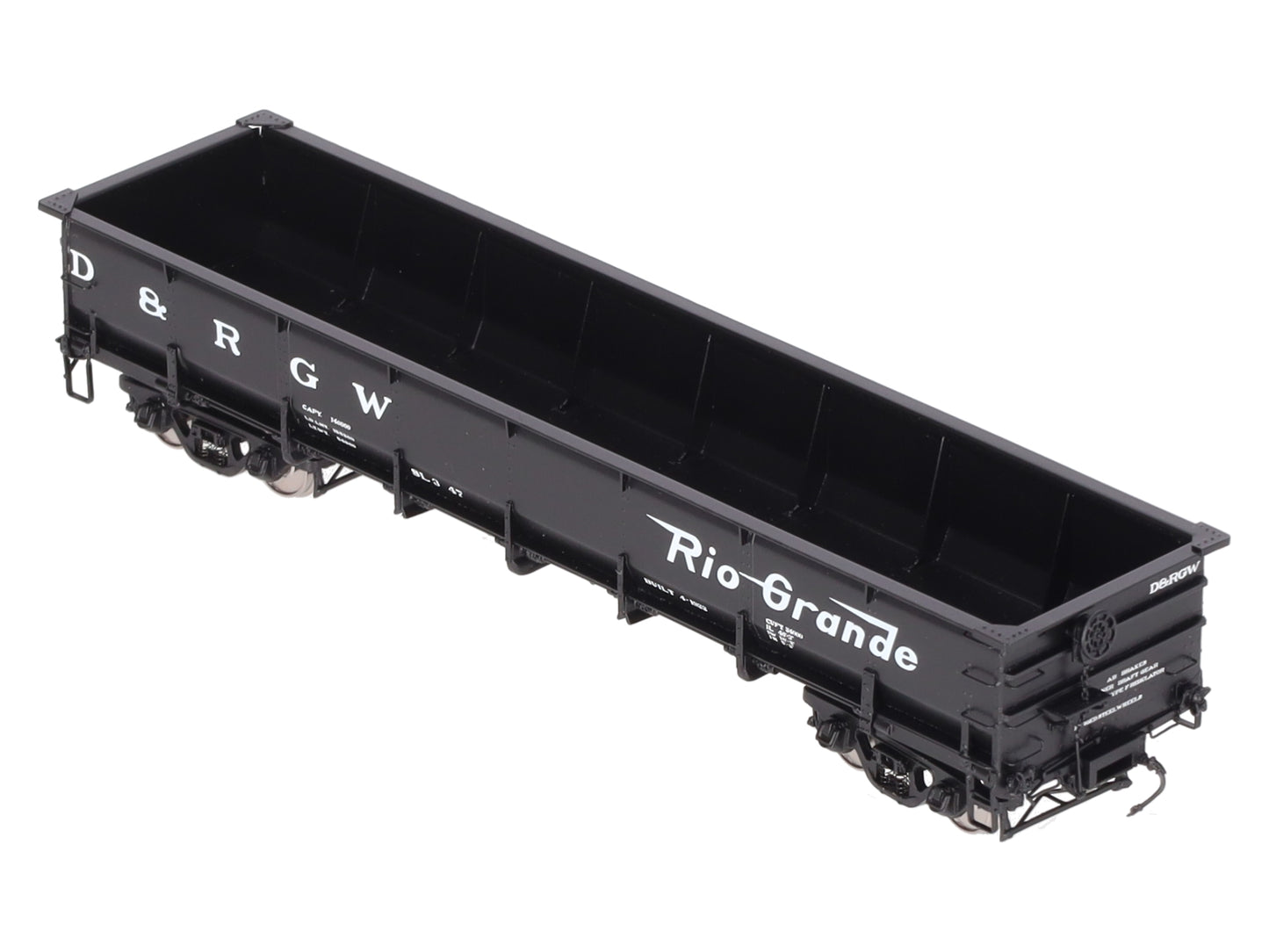 W&R Enterprises HO Scale D&RGW BRASS 47' - 2" Coal Gondola Version 2 - Painted LN/Box