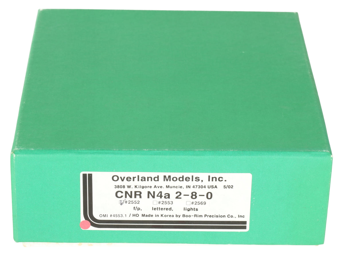Overland OMI-4553.1 HO Brass CNR N4a 2-8-0 Steam Locomotive & Tender #2552 LN/Box