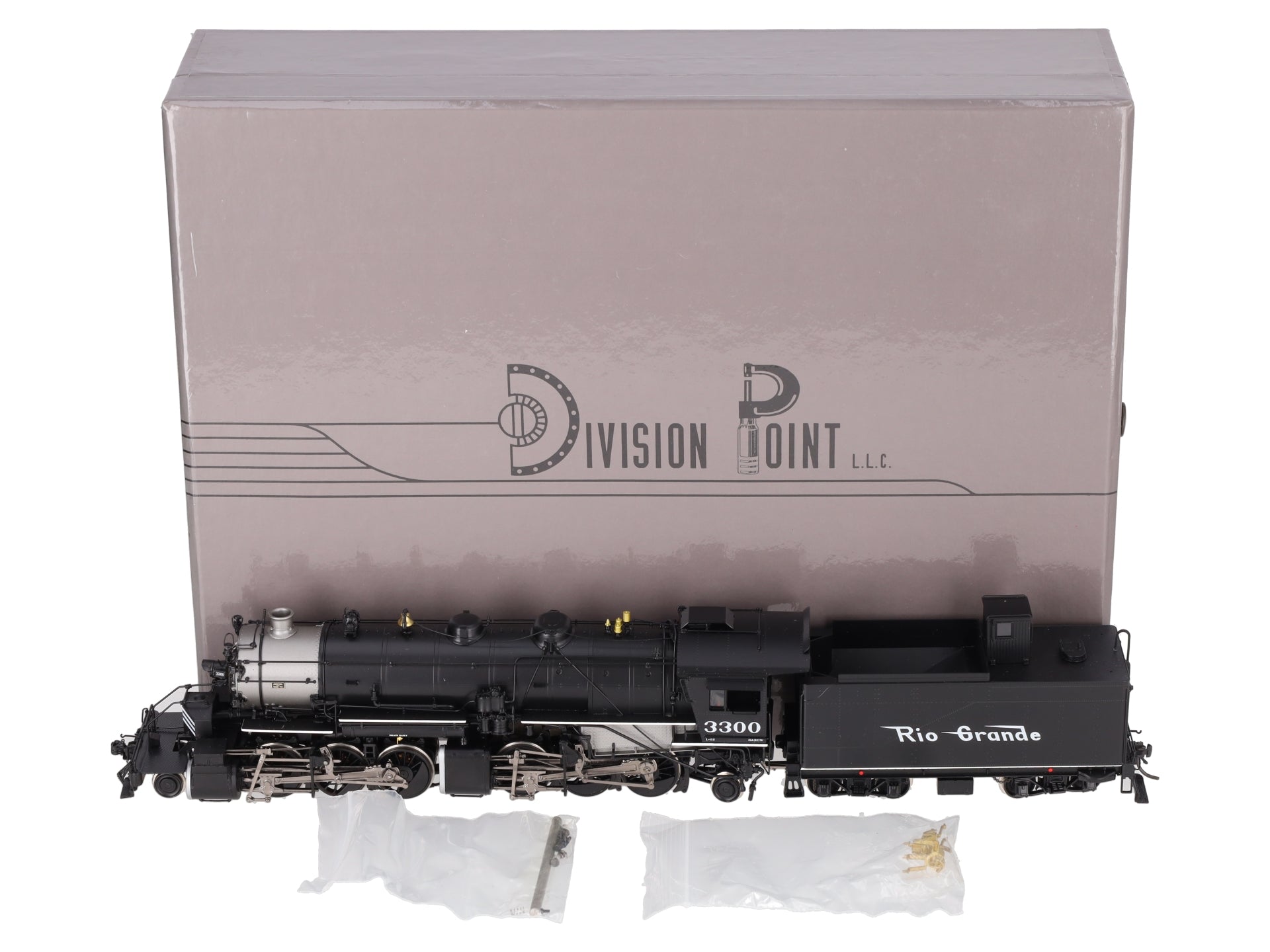 Division Point HO BRASS Rio Grande 2-6-6-2 L-62 Steam Loco & Tender #3300- F/P LN/Box