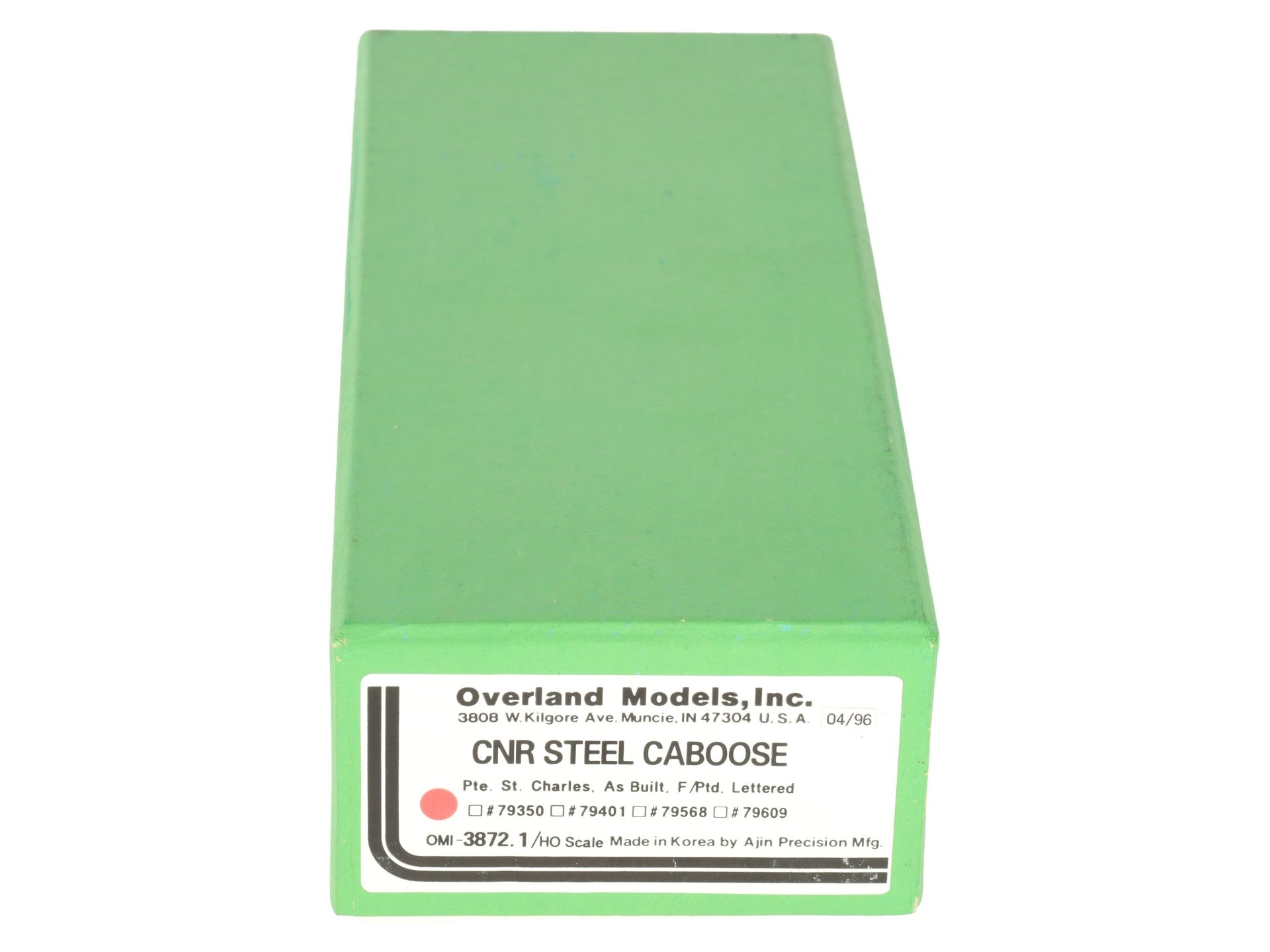Overland OMI-3872.1 HO Scale BRASS CNR Steel Caboose - F/P LN/Box
