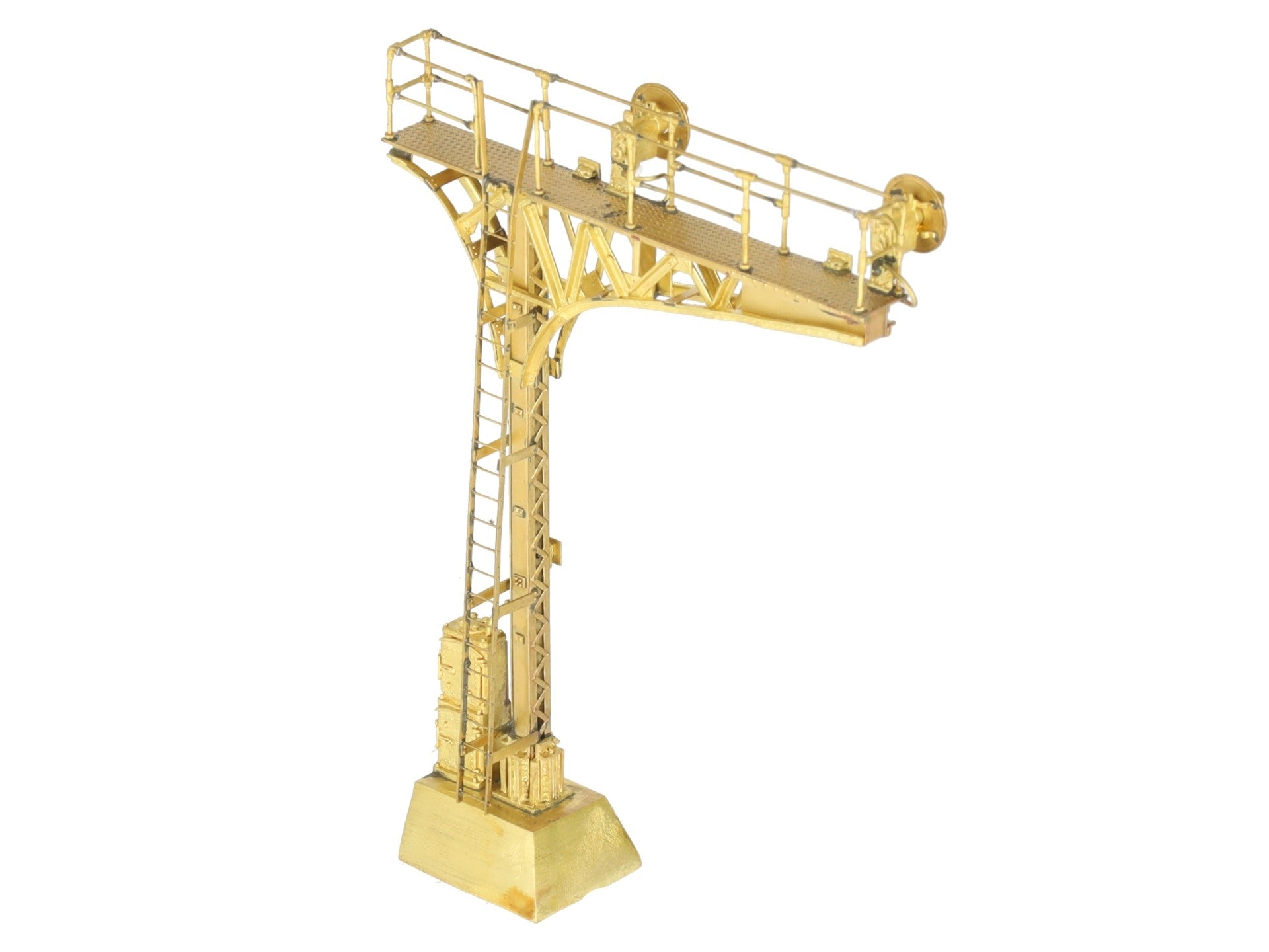 Overland OMI-3469 HO Brass Double Track Cantilever Signal Tower - unpainted EX/Box