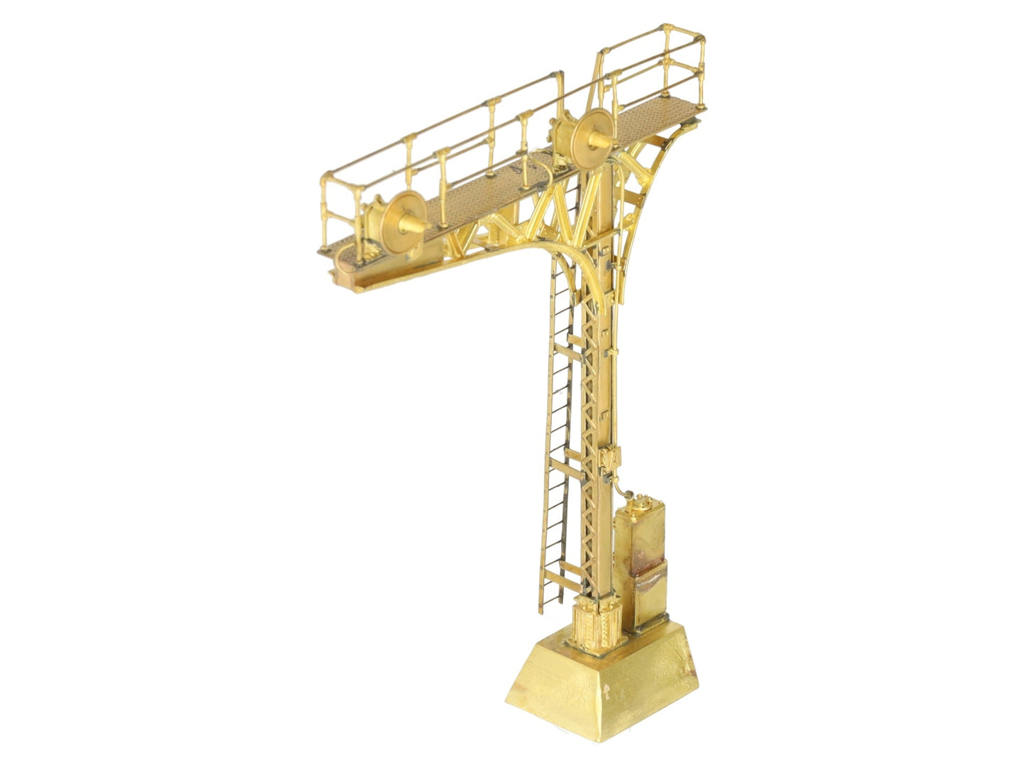 Overland OMI-3469 HO Brass Double Track Cantilever Signal Tower - unpainted EX/Box