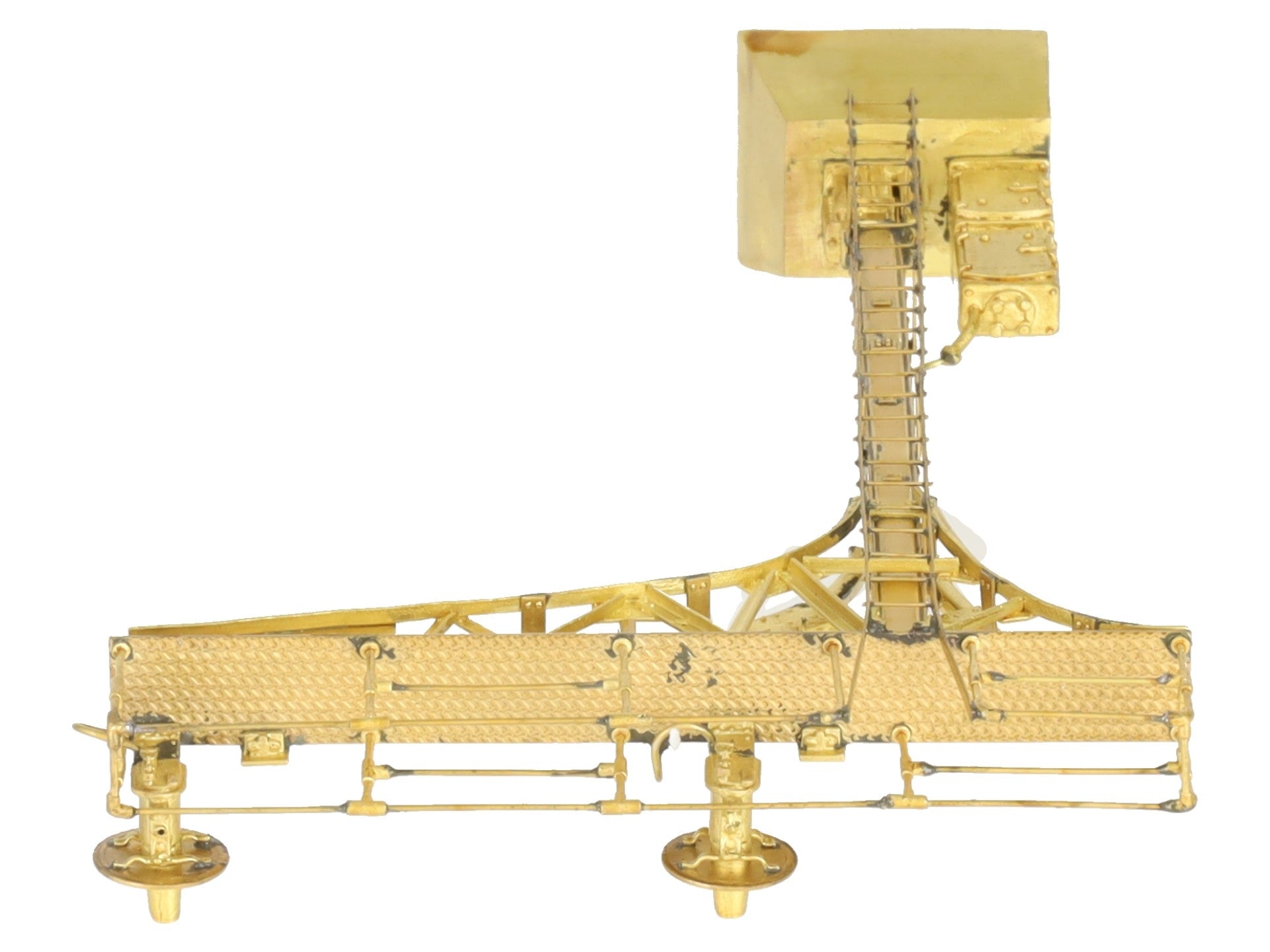 Overland OMI-3469 HO Brass Double Track Cantilever Signal Tower - unpainted EX/Box