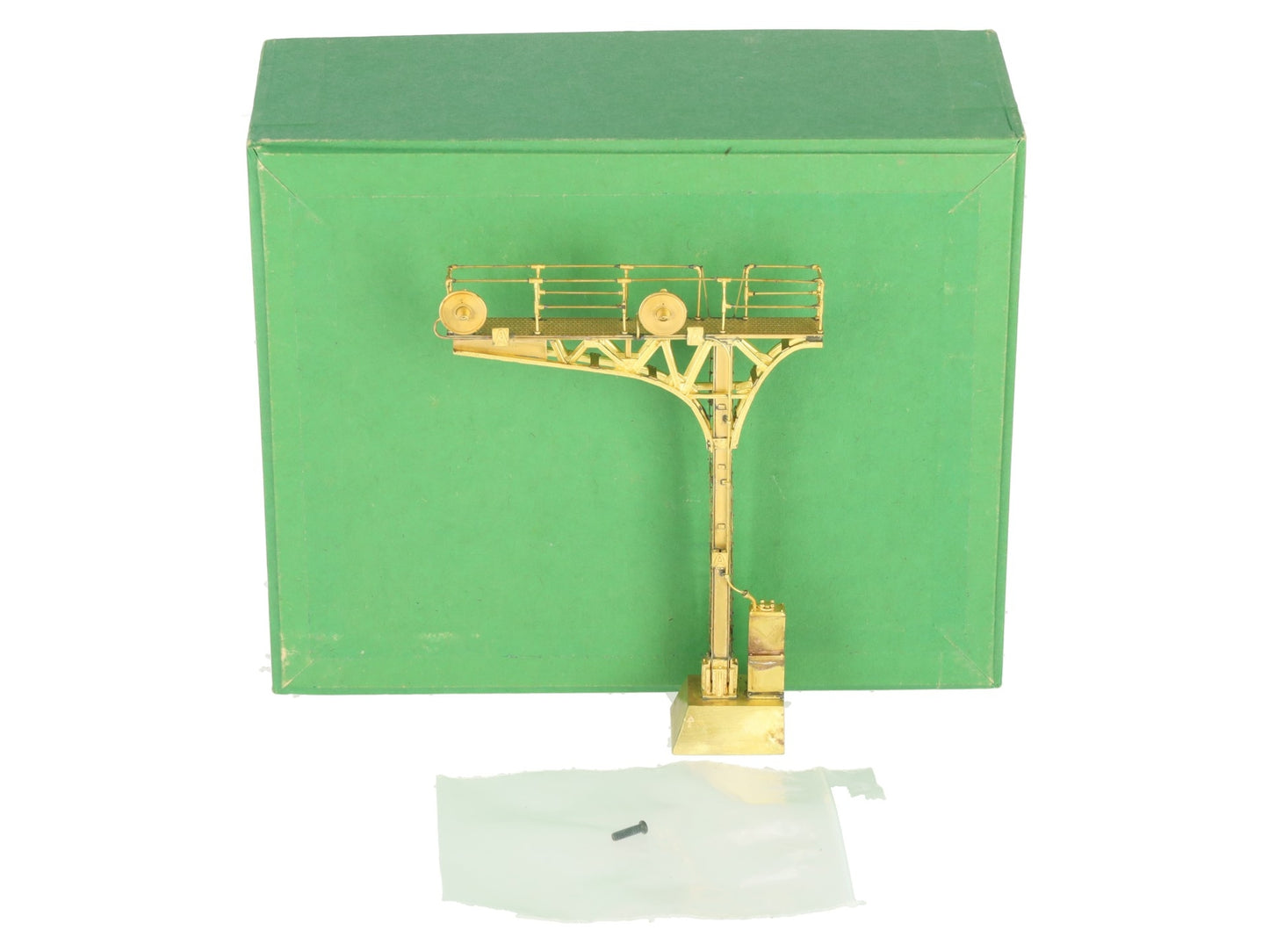 Overland OMI-3469 HO Brass Double Track Cantilever Signal Tower - unpainted EX/Box