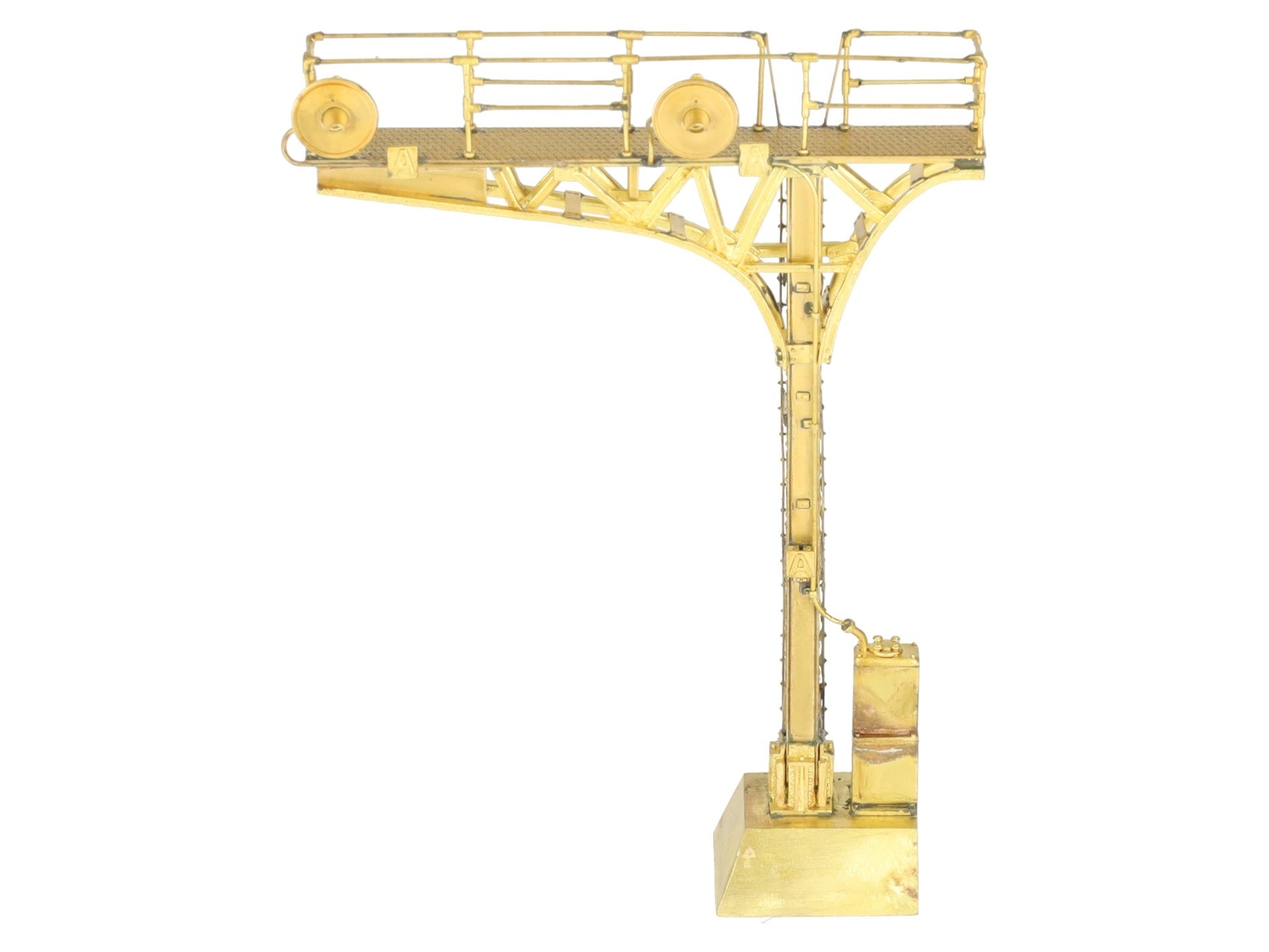 Overland OMI-3469 HO Brass Double Track Cantilever Signal Tower - unpainted EX/Box