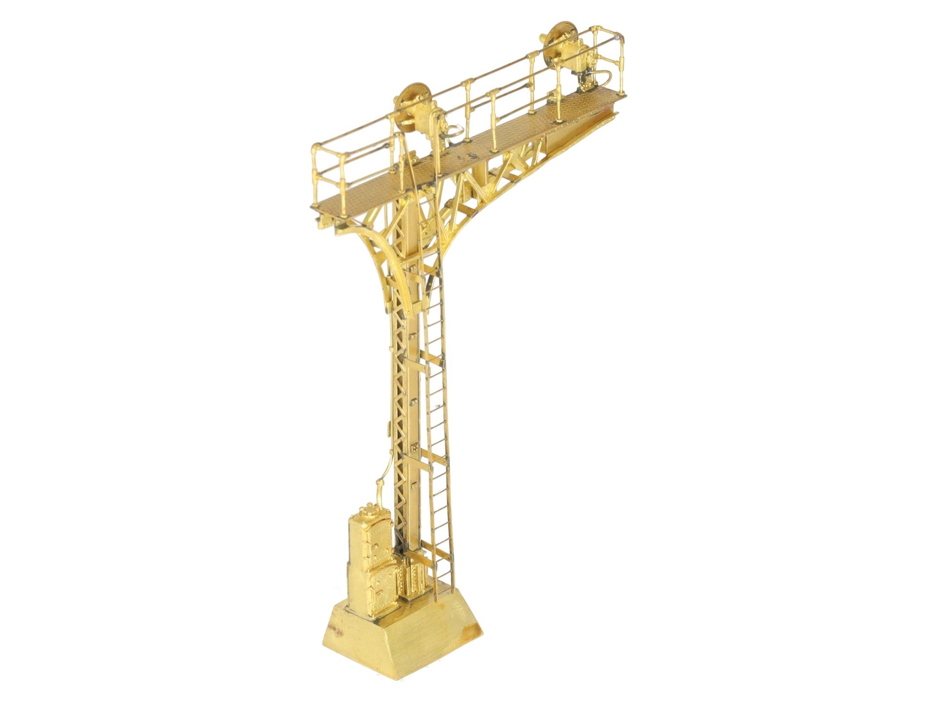Overland OMI-3469 HO Brass Double Track Cantilever Signal Tower - unpainted EX/Box