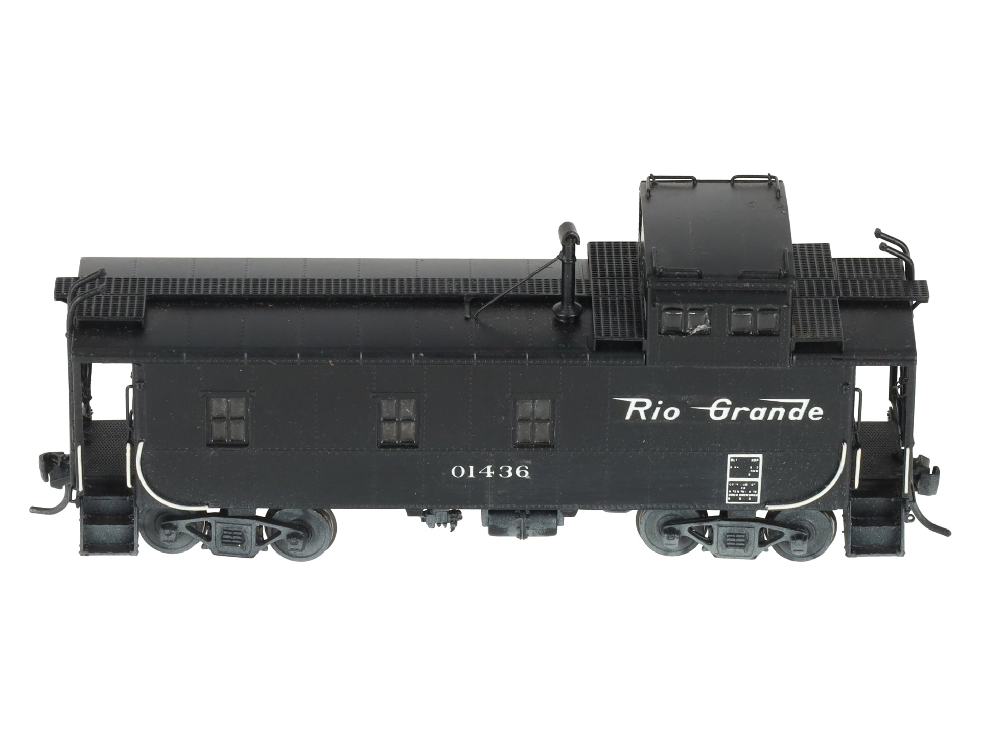 Overland 1155 HO BRASS D&RGW 1400 Series Steel Caboose #01436 - Custom Painted/Box