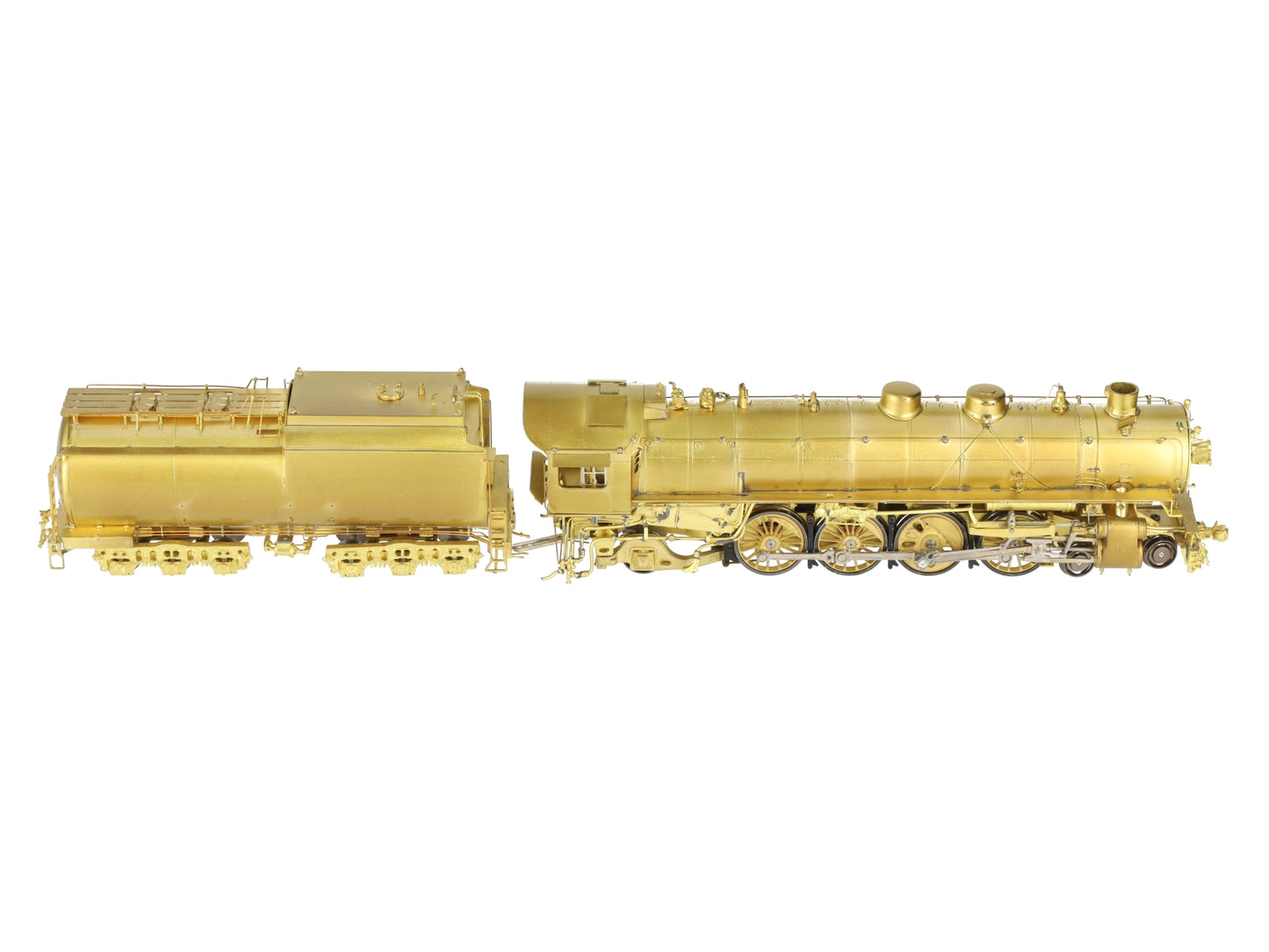 Overland 1559 HO Scale BRASS UP 4-8-2 Steam Locomotive & Tender - Unpainted LN/Box