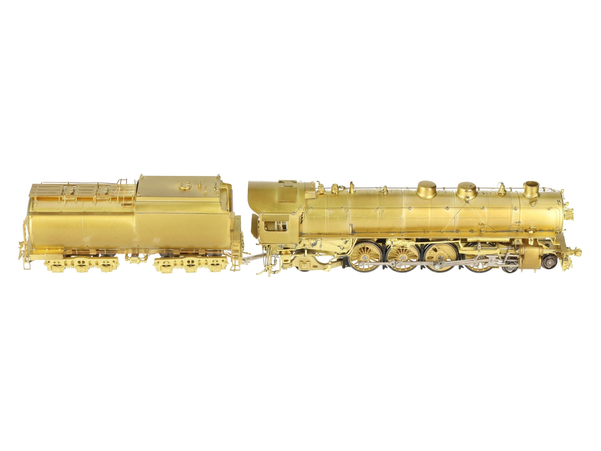 Overland 1559 HO Scale BRASS UP 4-8-2 Steam Locomotive & Tender - Unpainted LN/Box