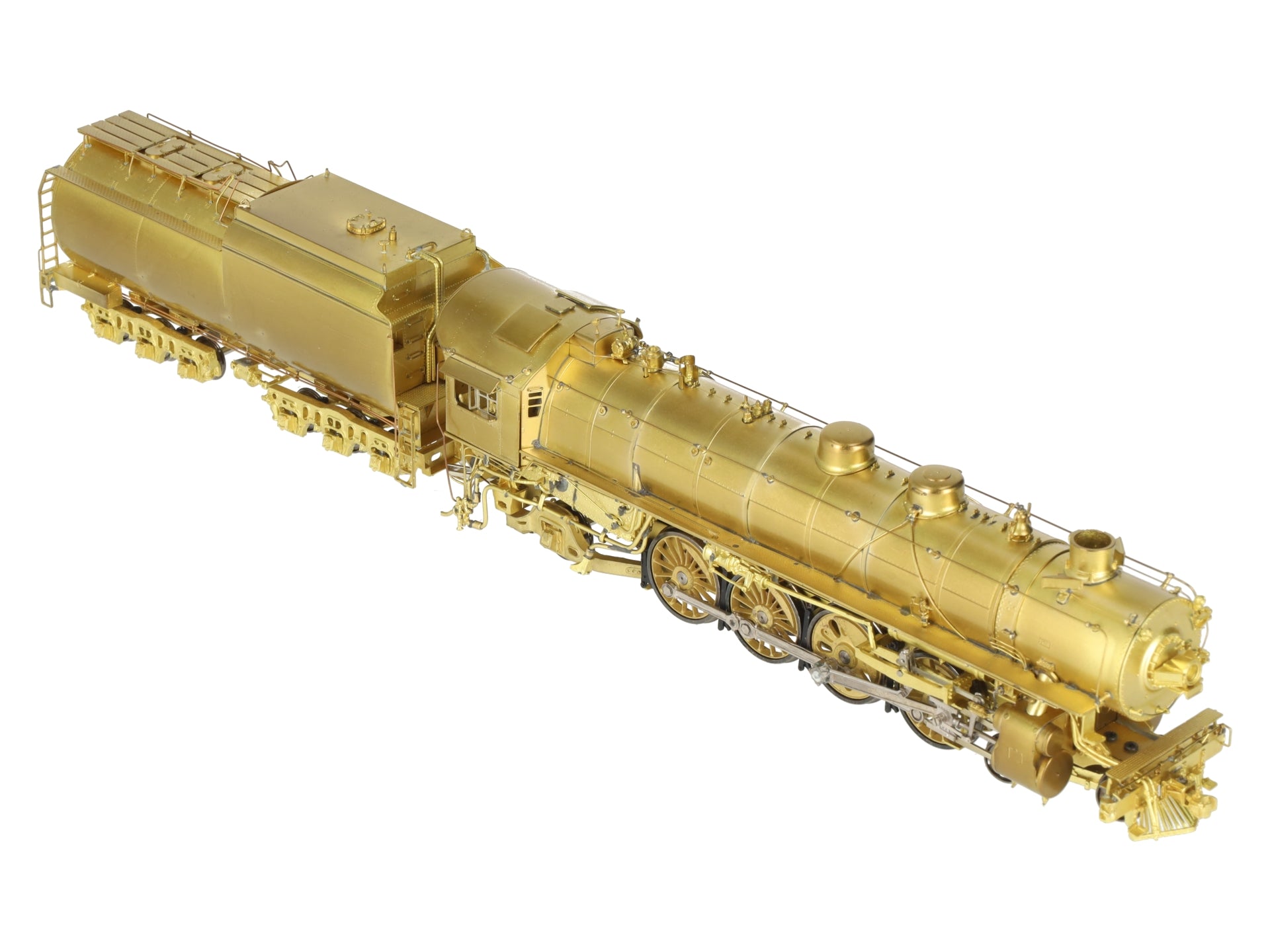 Overland 1559 HO Scale BRASS UP 4-8-2 Steam Locomotive & Tender - Unpainted LN/Box