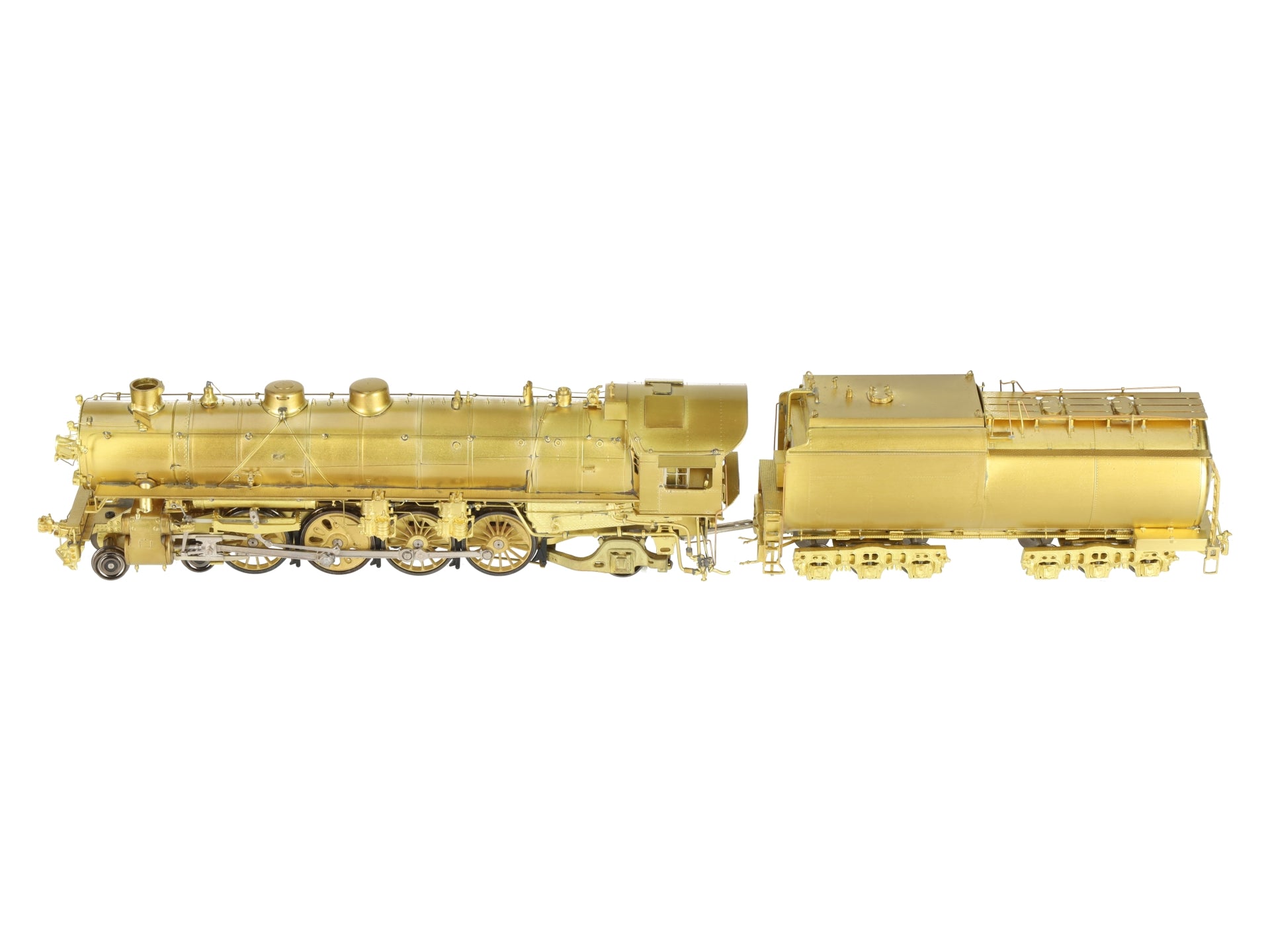Overland 1559 HO Scale BRASS UP 4-8-2 Steam Locomotive & Tender - Unpainted LN/Box