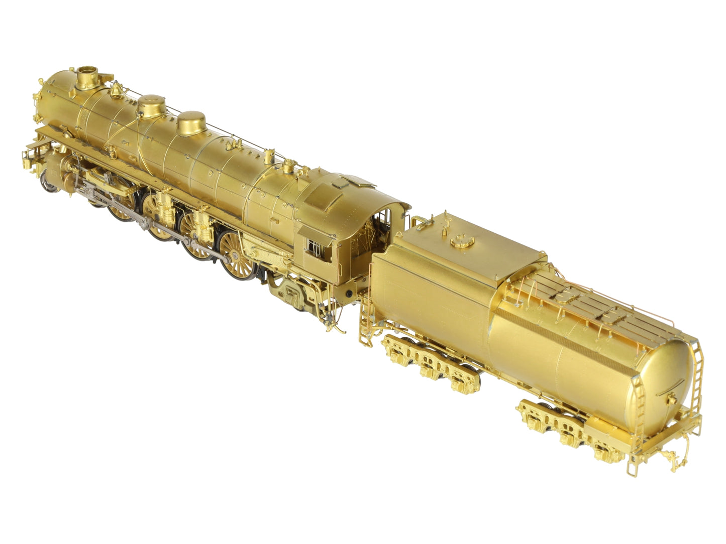 Overland 1559 HO Scale BRASS UP 4-8-2 Steam Locomotive & Tender - Unpainted LN/Box