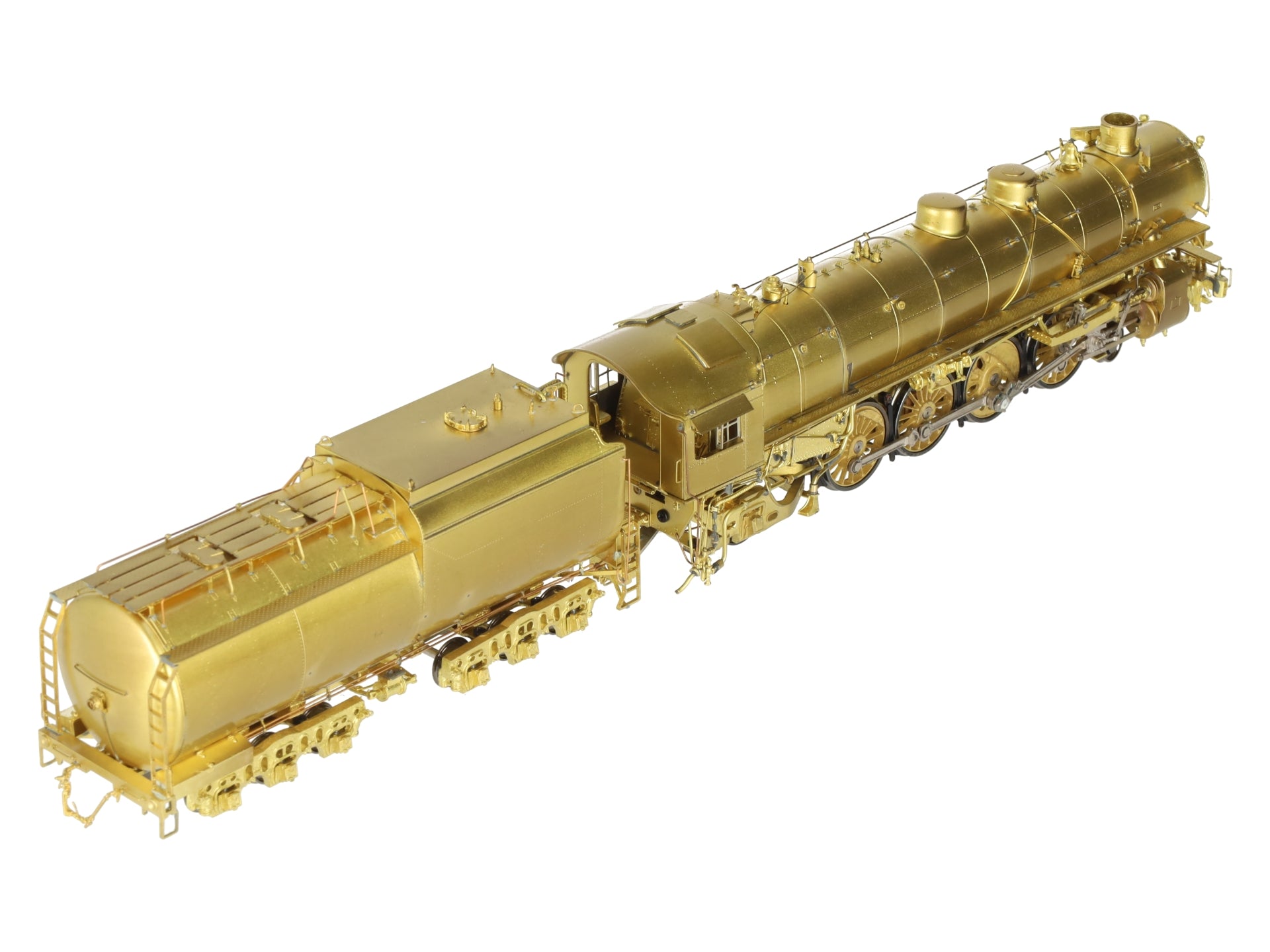 Overland 1559 HO Scale BRASS UP 4-8-2 Steam Locomotive & Tender - Unpainted LN/Box