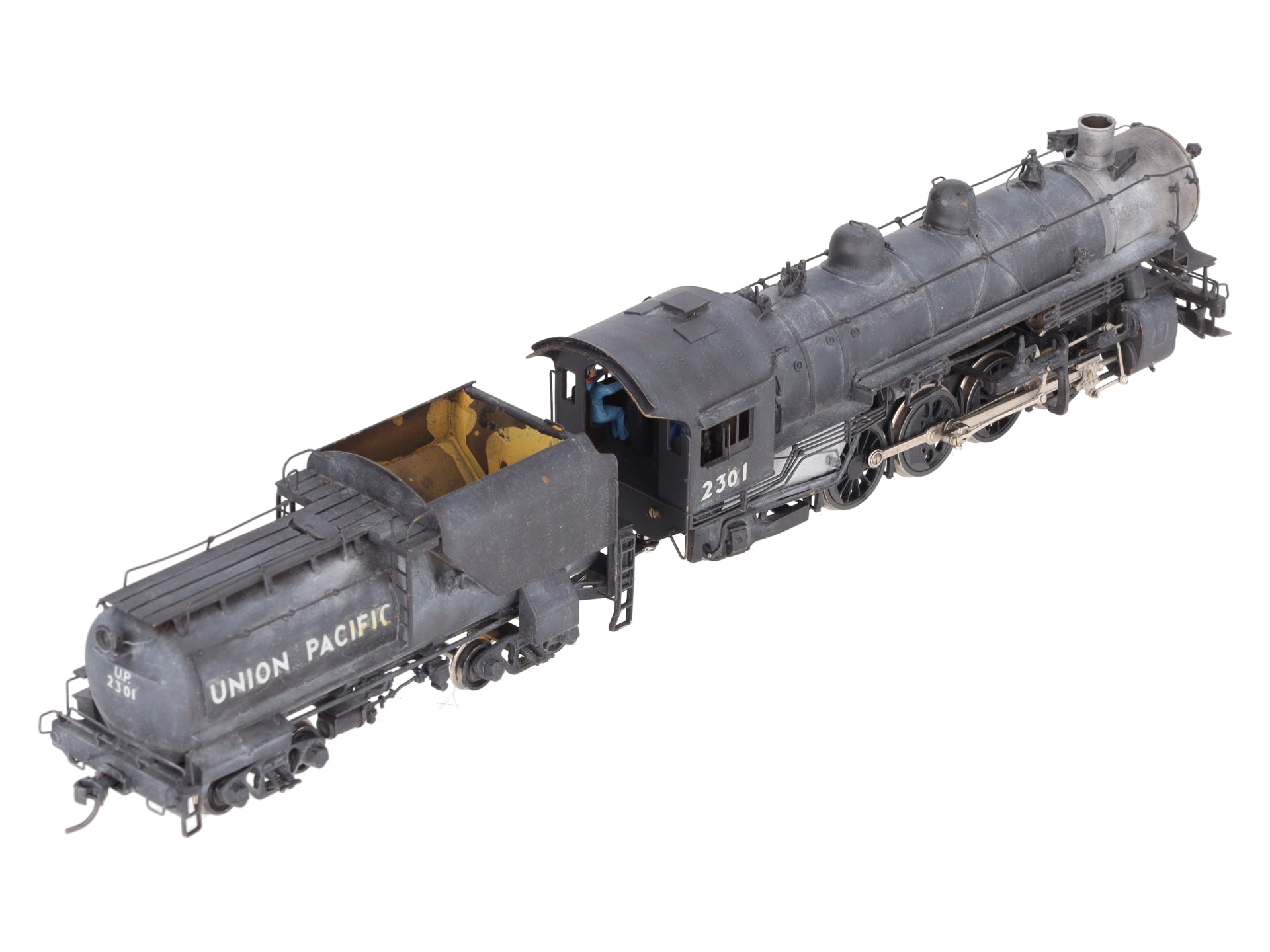 Oriental Limited HO Brass UP 2-8-2 Steam Locomotive & Tender #2301 - Painted/Box