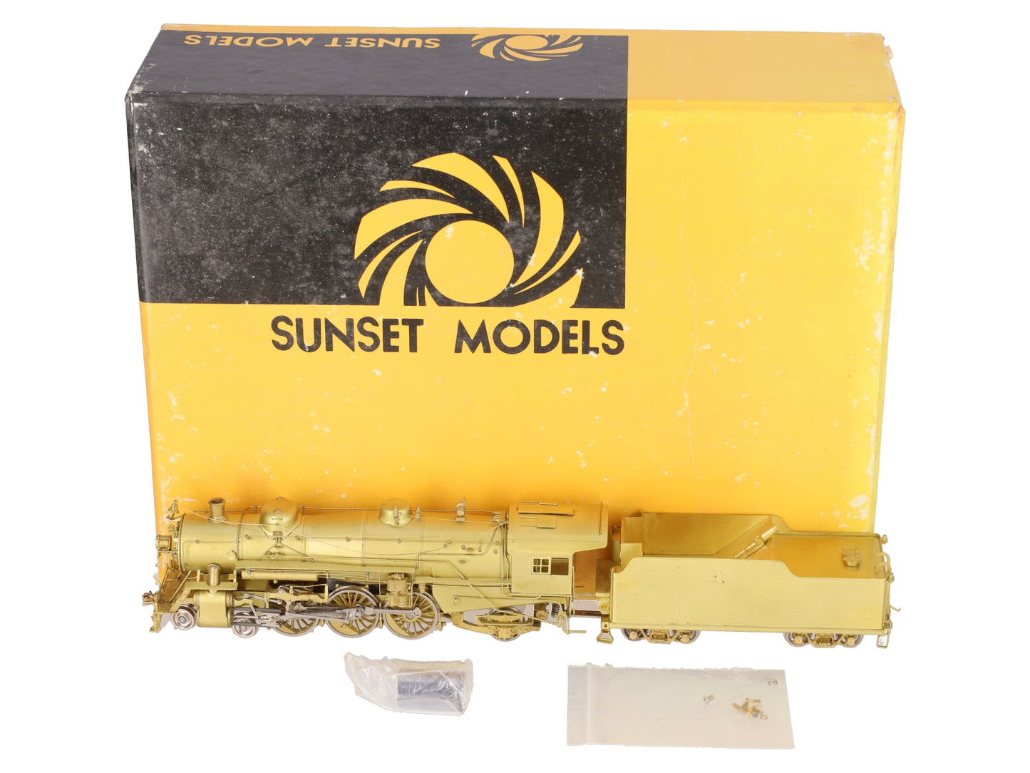 Sunset Models HO BRASS USRA Light 4-6-2 Steam Locomotive & Tender - Unpainted EX/Box