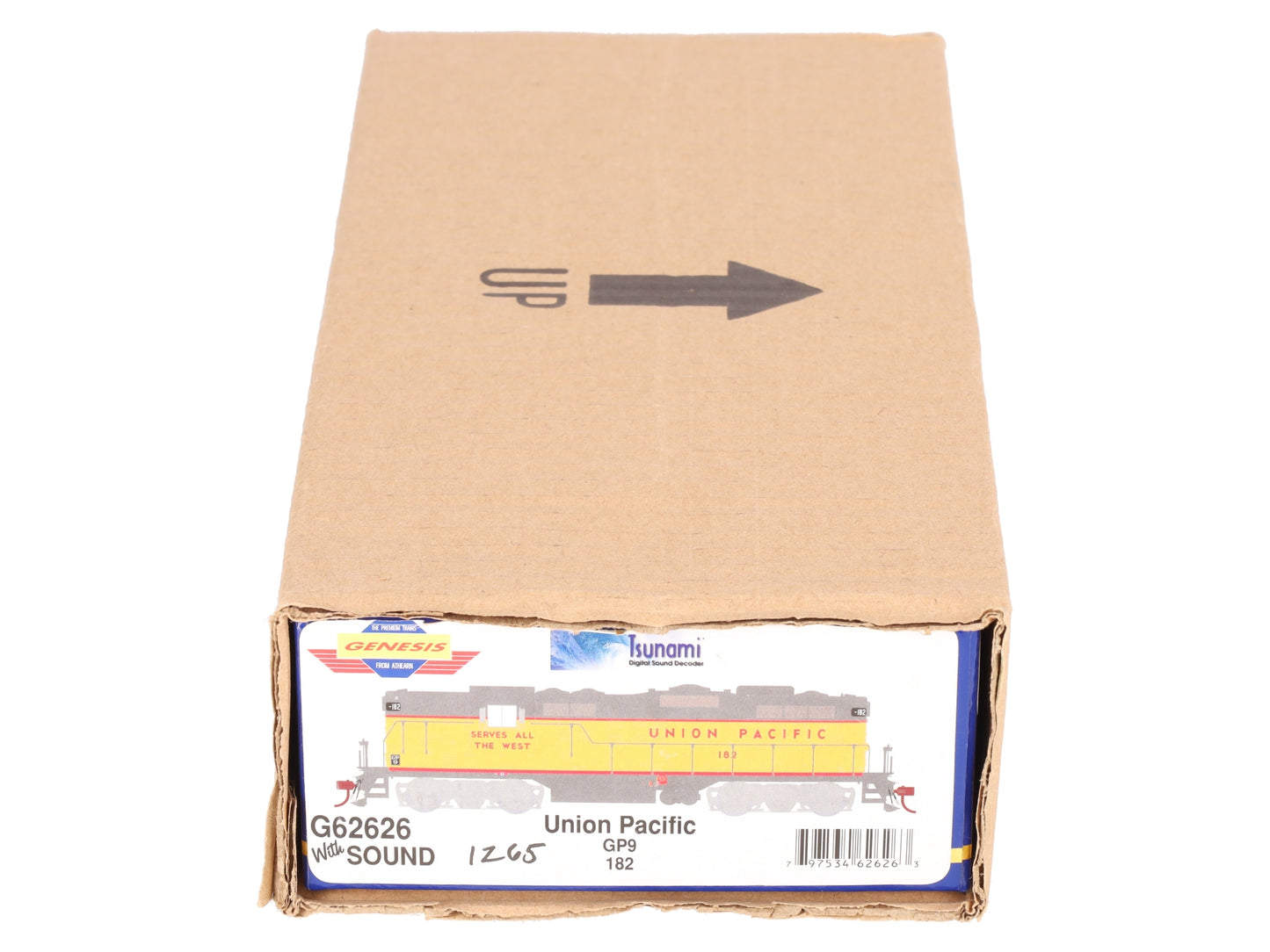 Athearn G62626 HO Union Pacific GP9 Diesel Locomotive with DCC & Sound #182 EX/Box