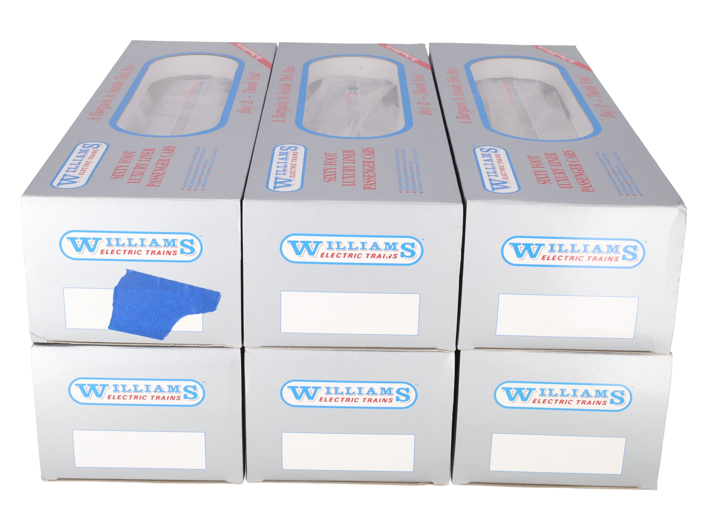 Williams LL600 O Gauge Amtrak  Plated 60' Luxury Liner 6-Car Passenger Set EX/Box