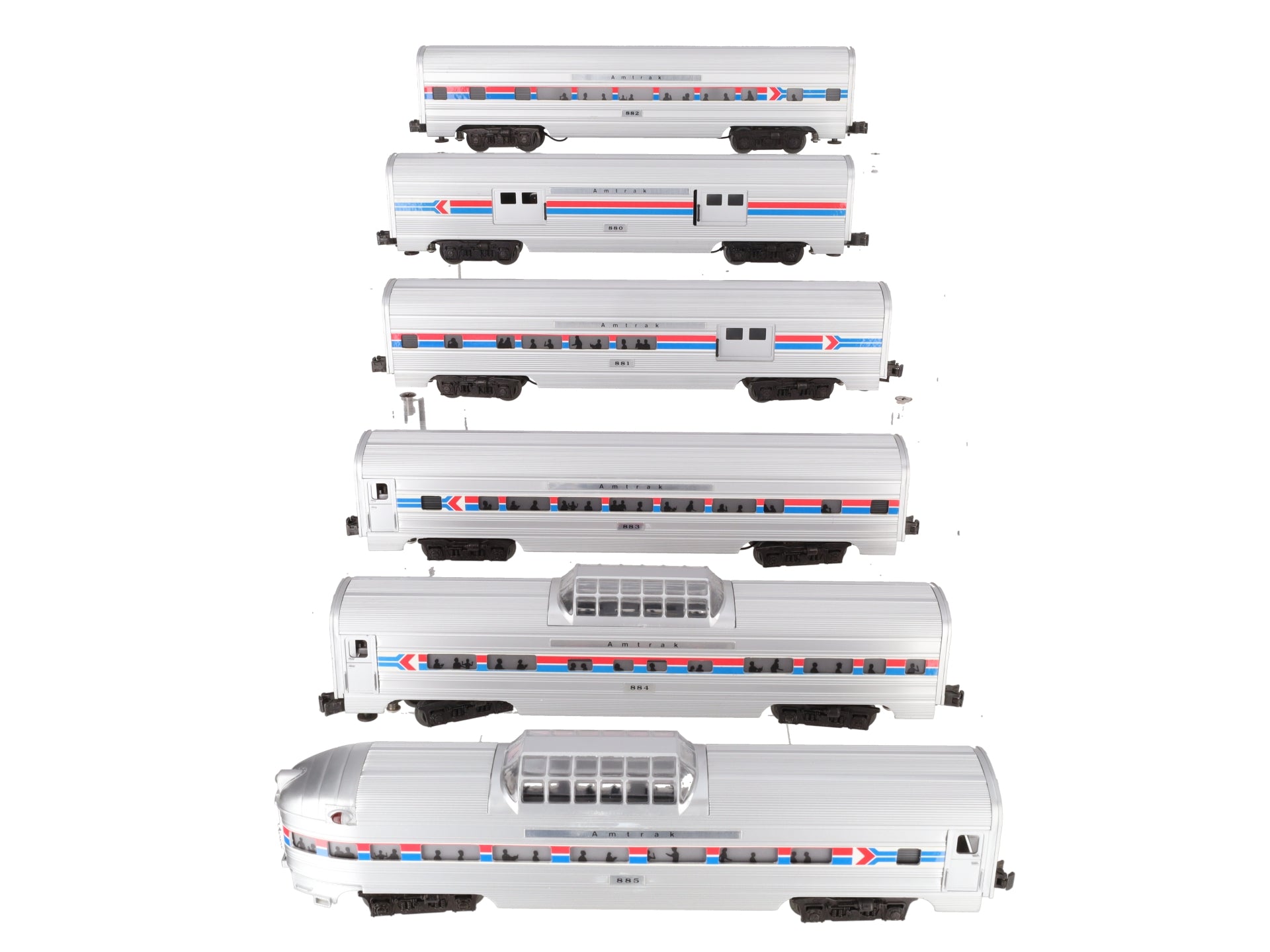 Williams LL600 O Gauge Amtrak  Plated 60' Luxury Liner 6-Car Passenger Set EX/Box