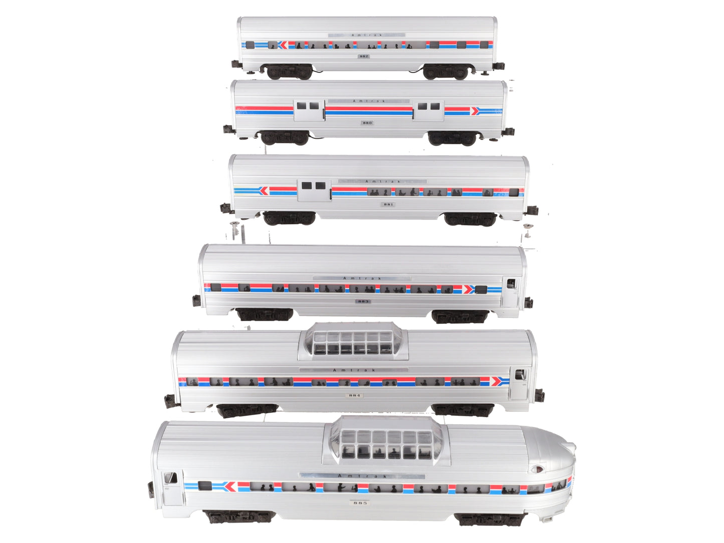 Williams LL600 O Gauge Amtrak  Plated 60' Luxury Liner 6-Car Passenger Set EX/Box