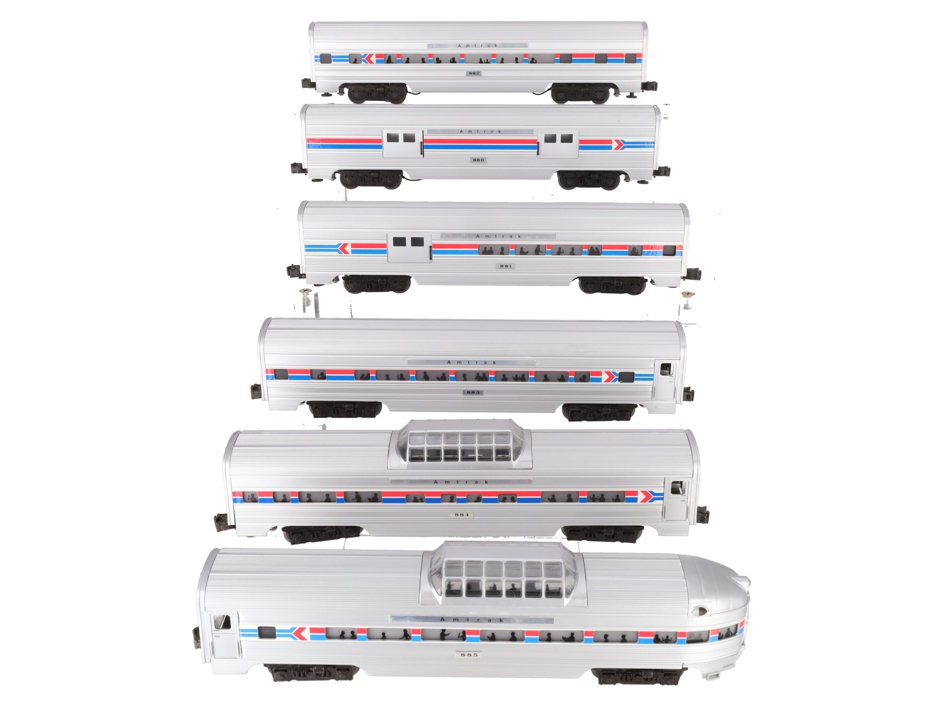 Williams LL600 O Gauge Amtrak  Plated 60' Luxury Liner 6-Car Passenger Set EX/Box