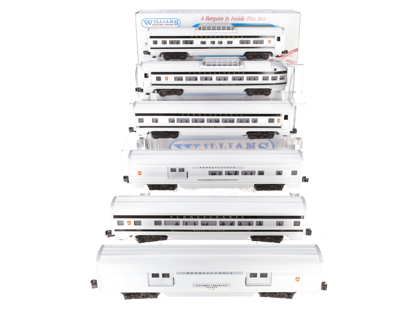 Williams LL609 O Pennsylvania Luxury Liner Passenger Car Set (Set of 6) EX/Box
